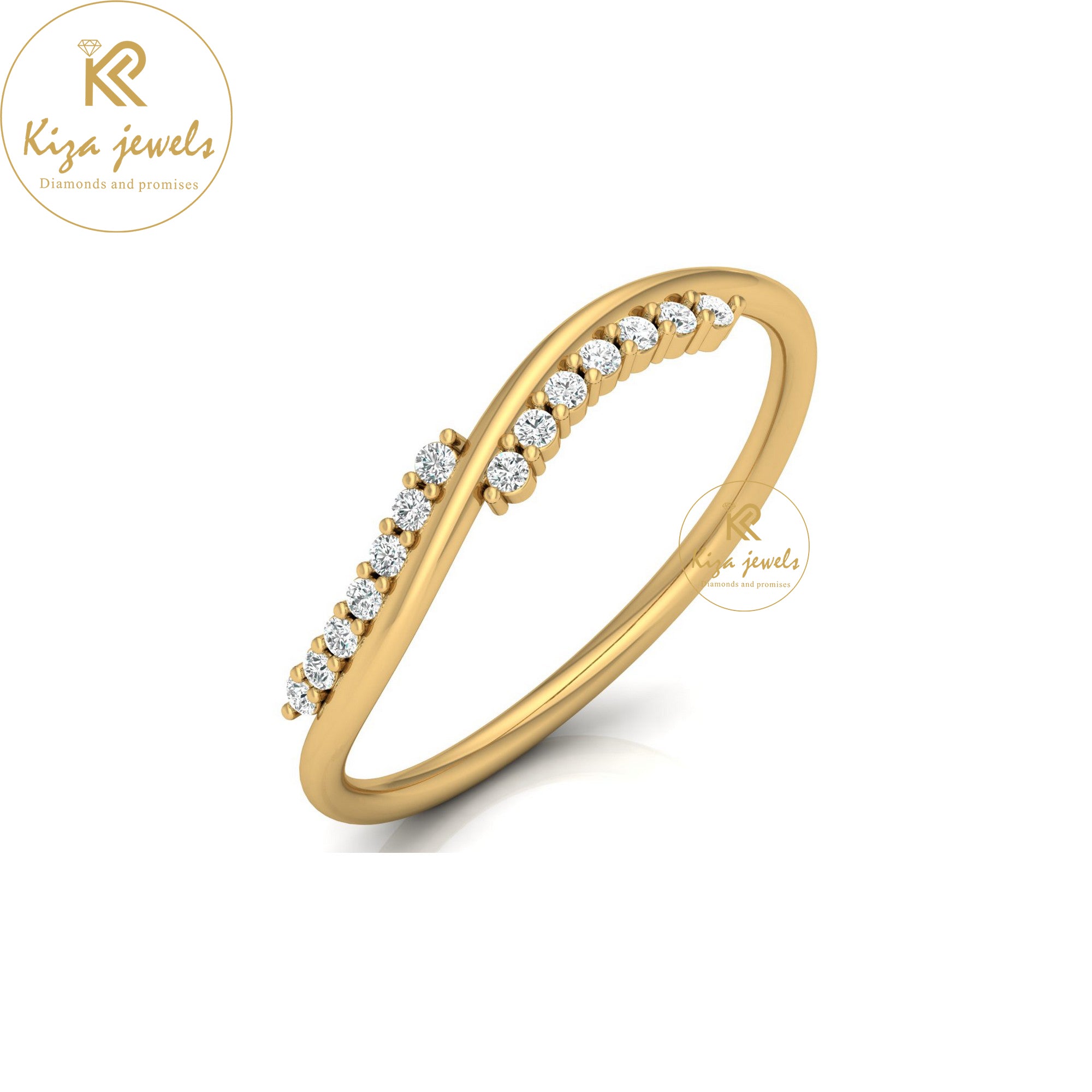 0.09 TDW Round Cut Minimalist Diamond Ring