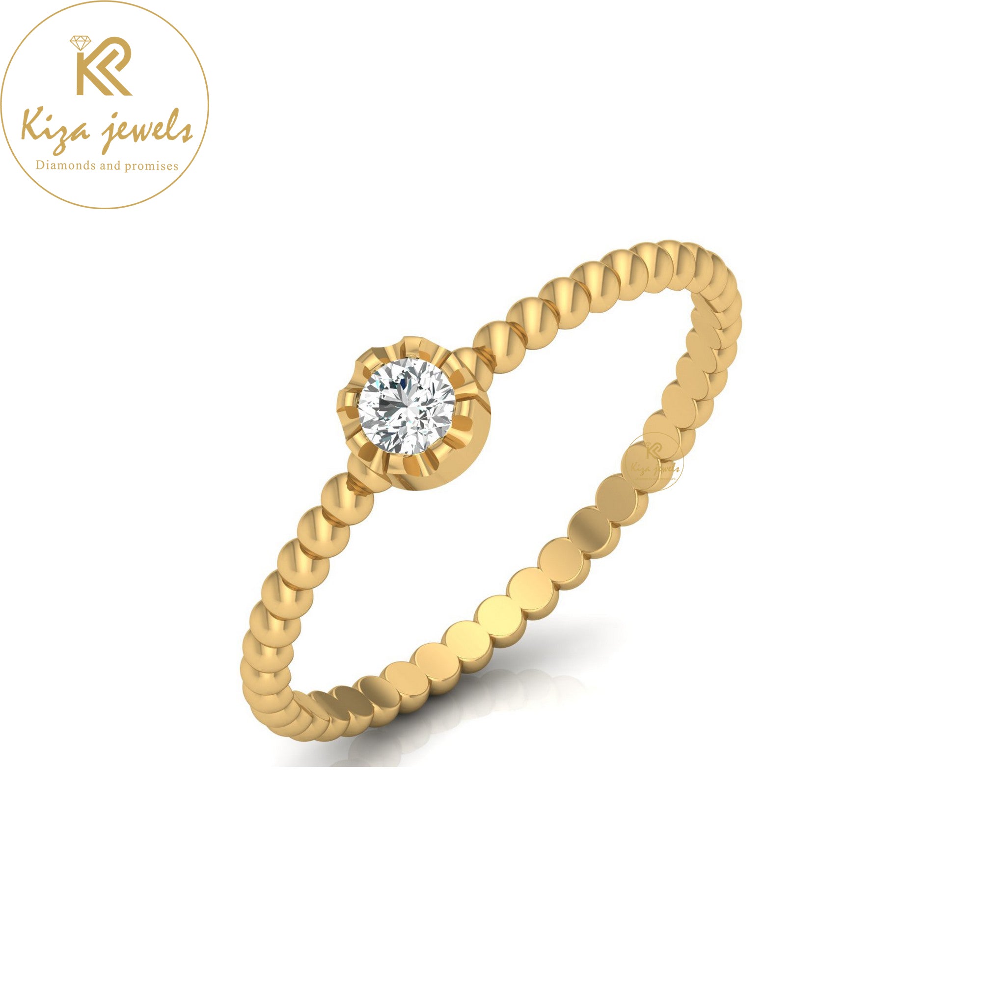 0.10 TDW Round Cut Minimalist Diamond Ring