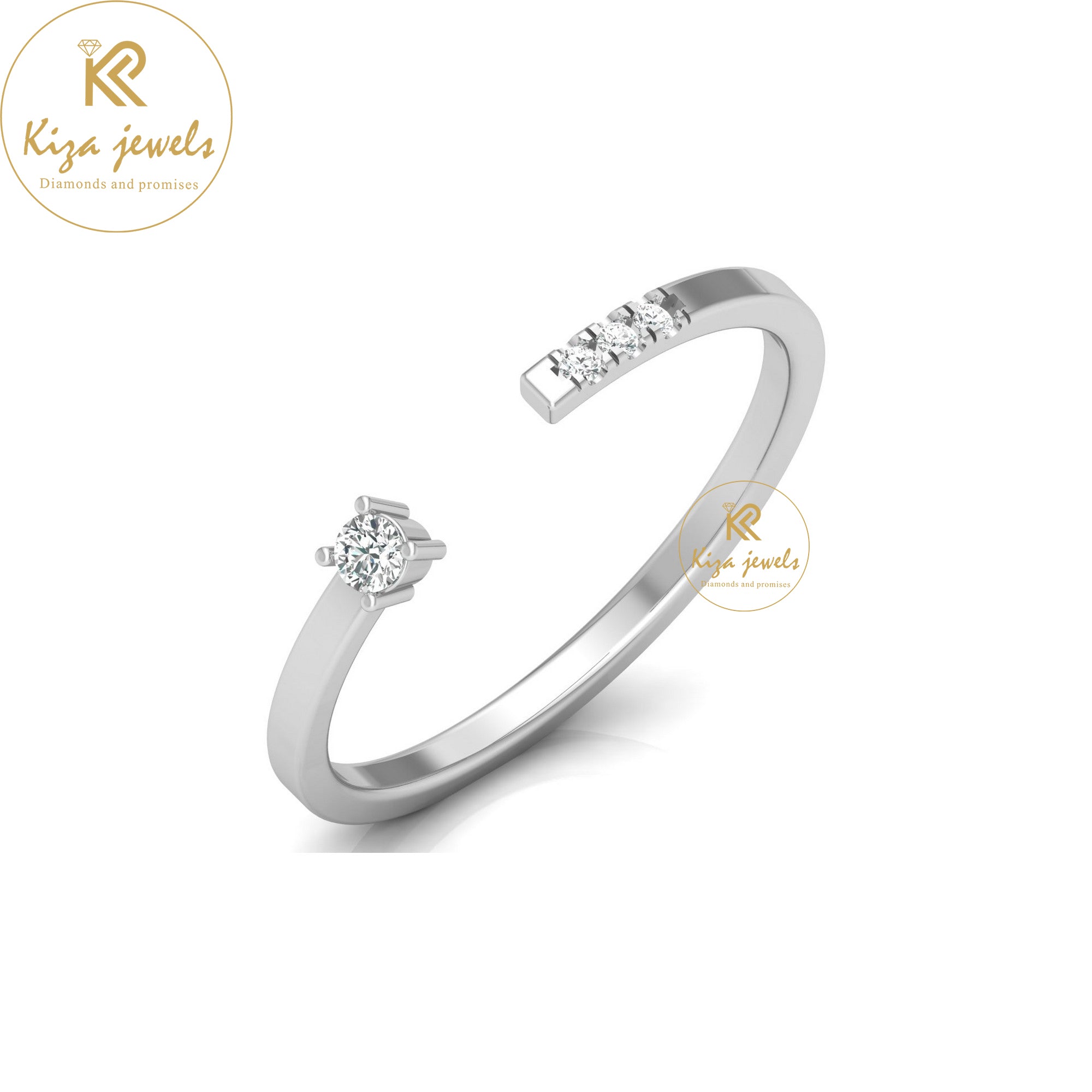 0.06 TDW Round Cut Minimalist Diamond Ring