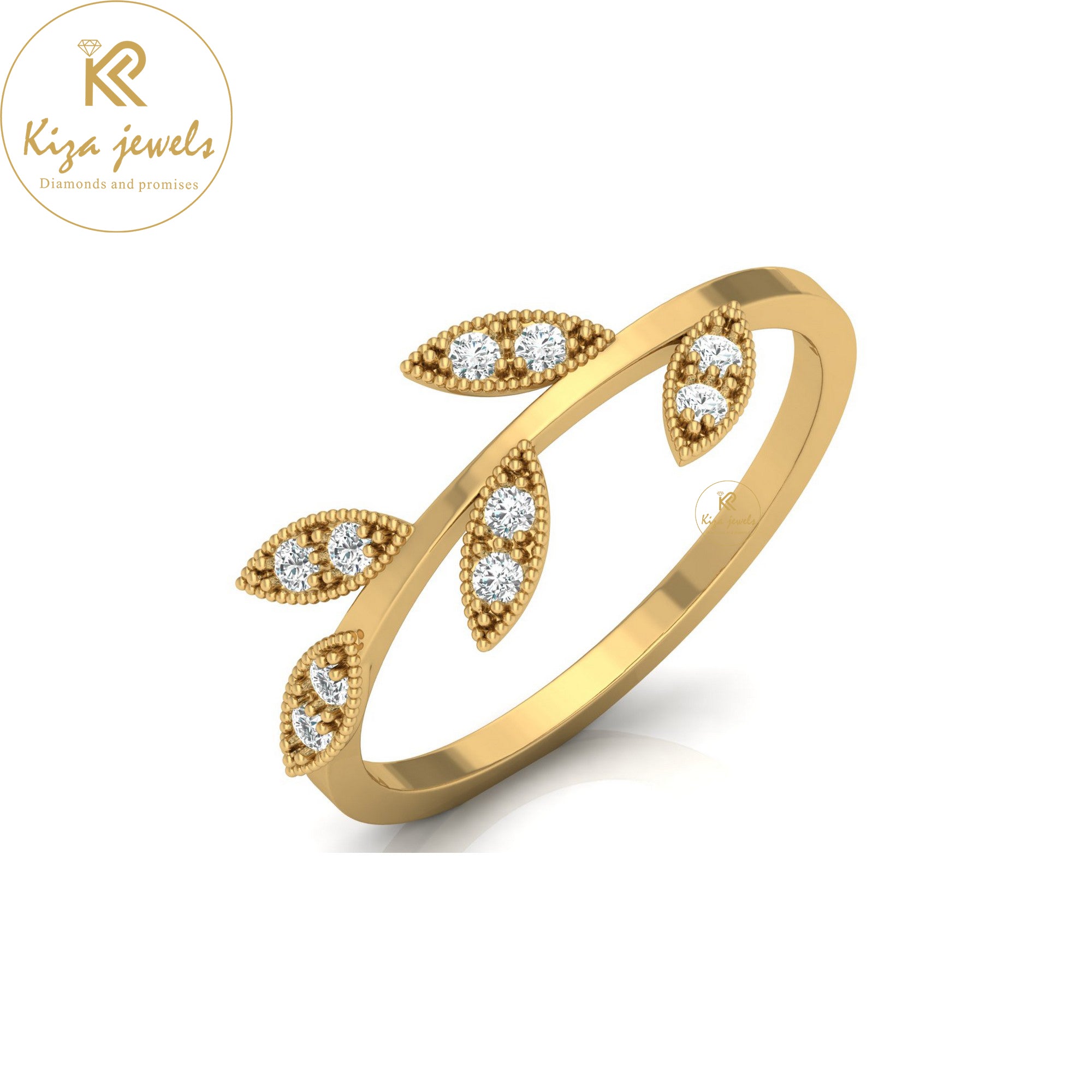 0.13 TDW Round Cut Minimalist Diamond Ring