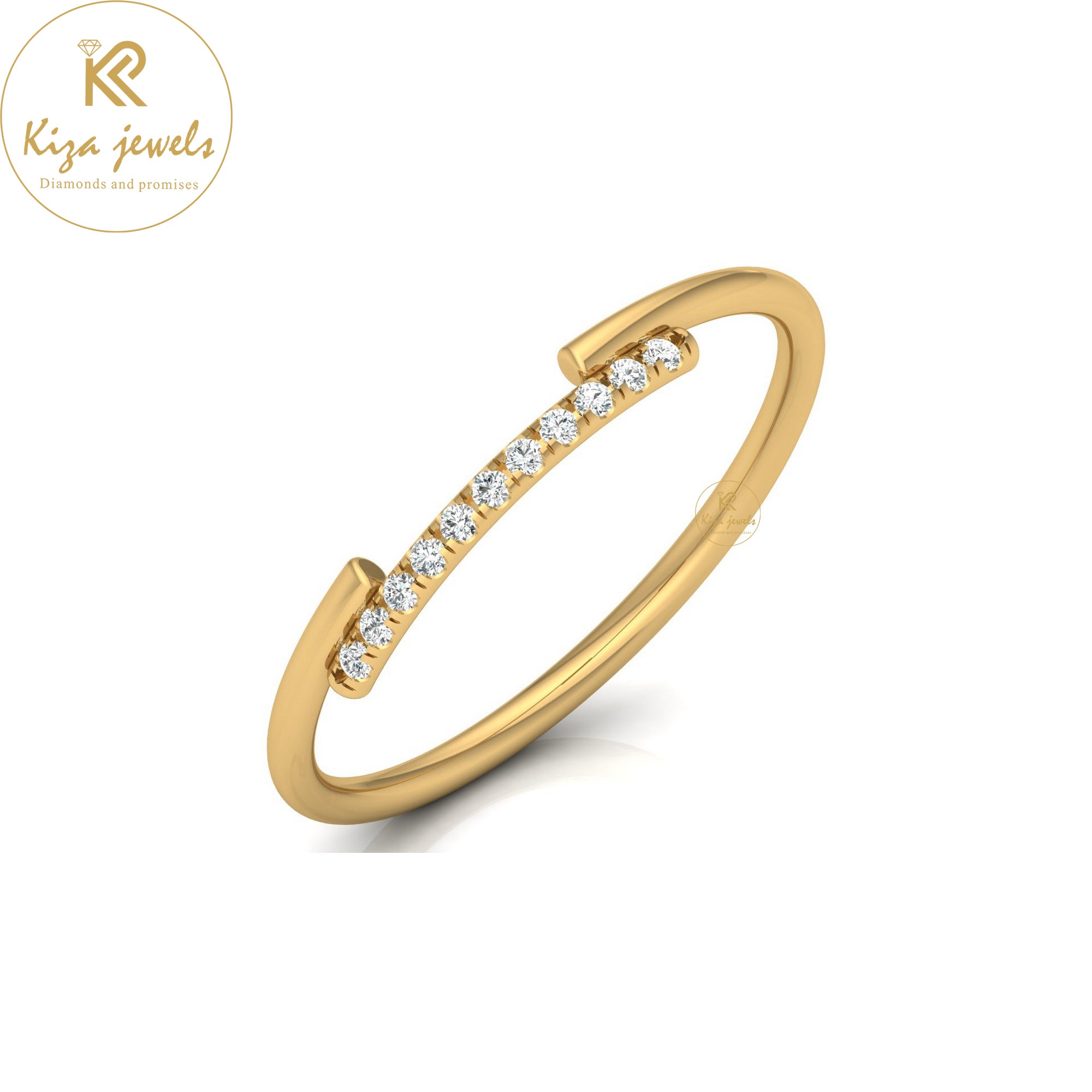 0.05 TDW Round Cut Minimalist Diamond Ring
