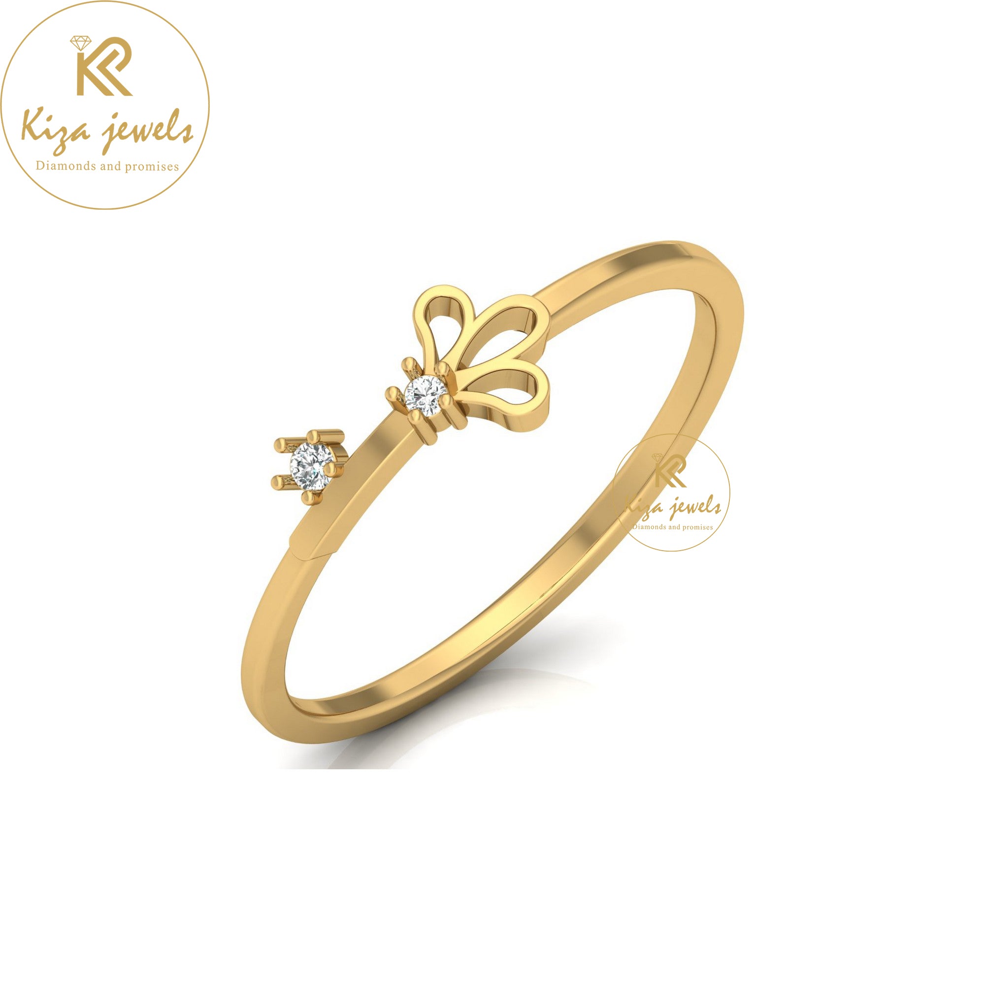 0.021 TDW Round Cut Minimalist Diamond Ring