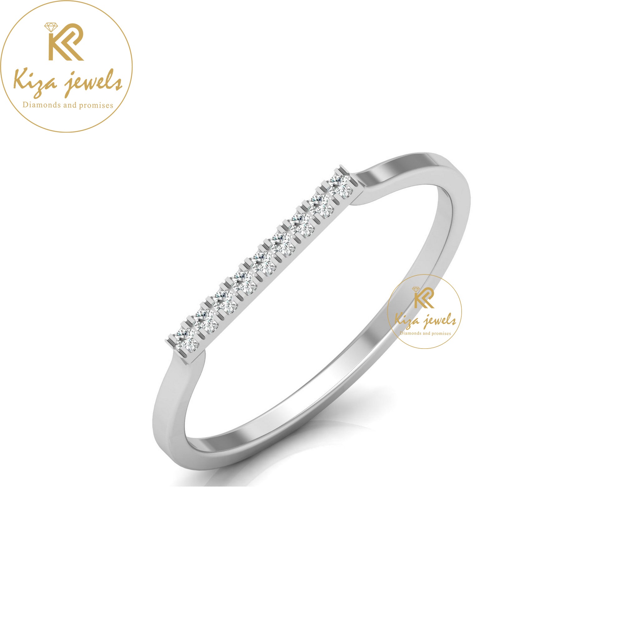 0.045 TDW Round Cut Minimalist Diamond Ring