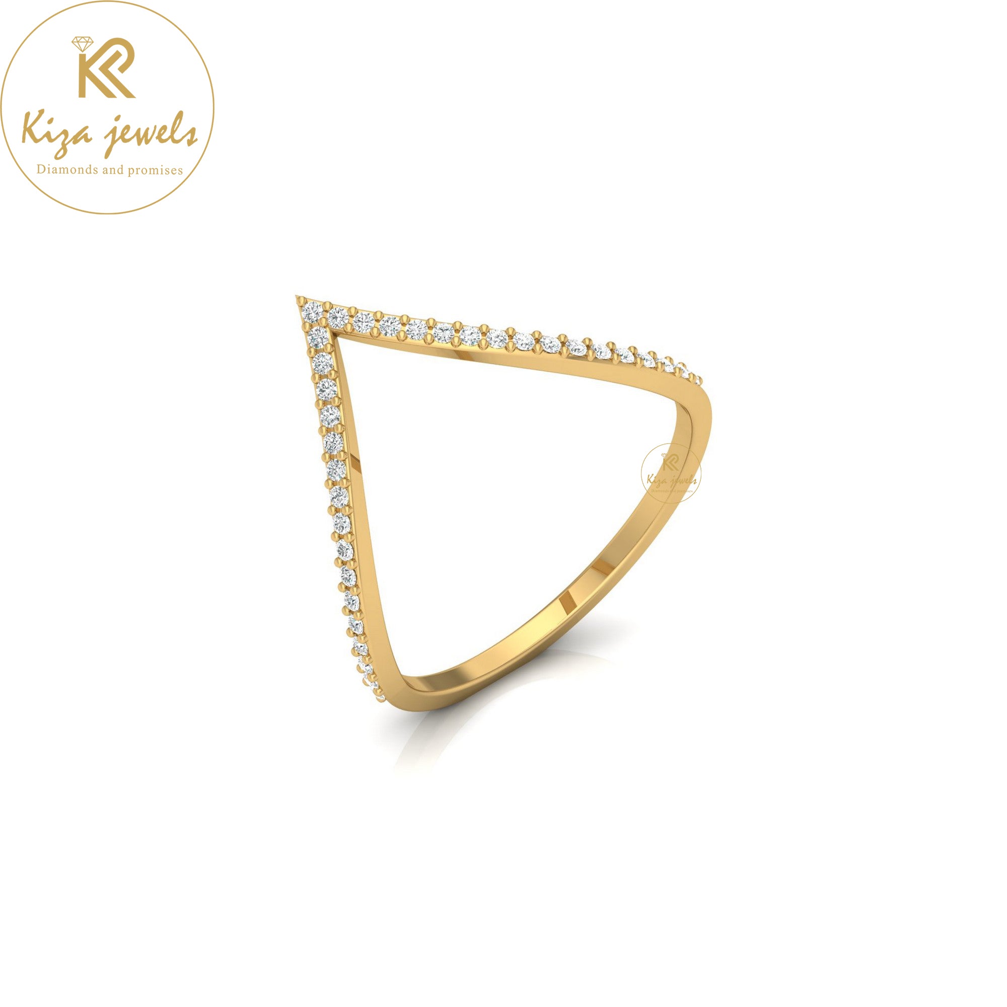 0.12 TDW Round Cut Minimalist Diamond Ring