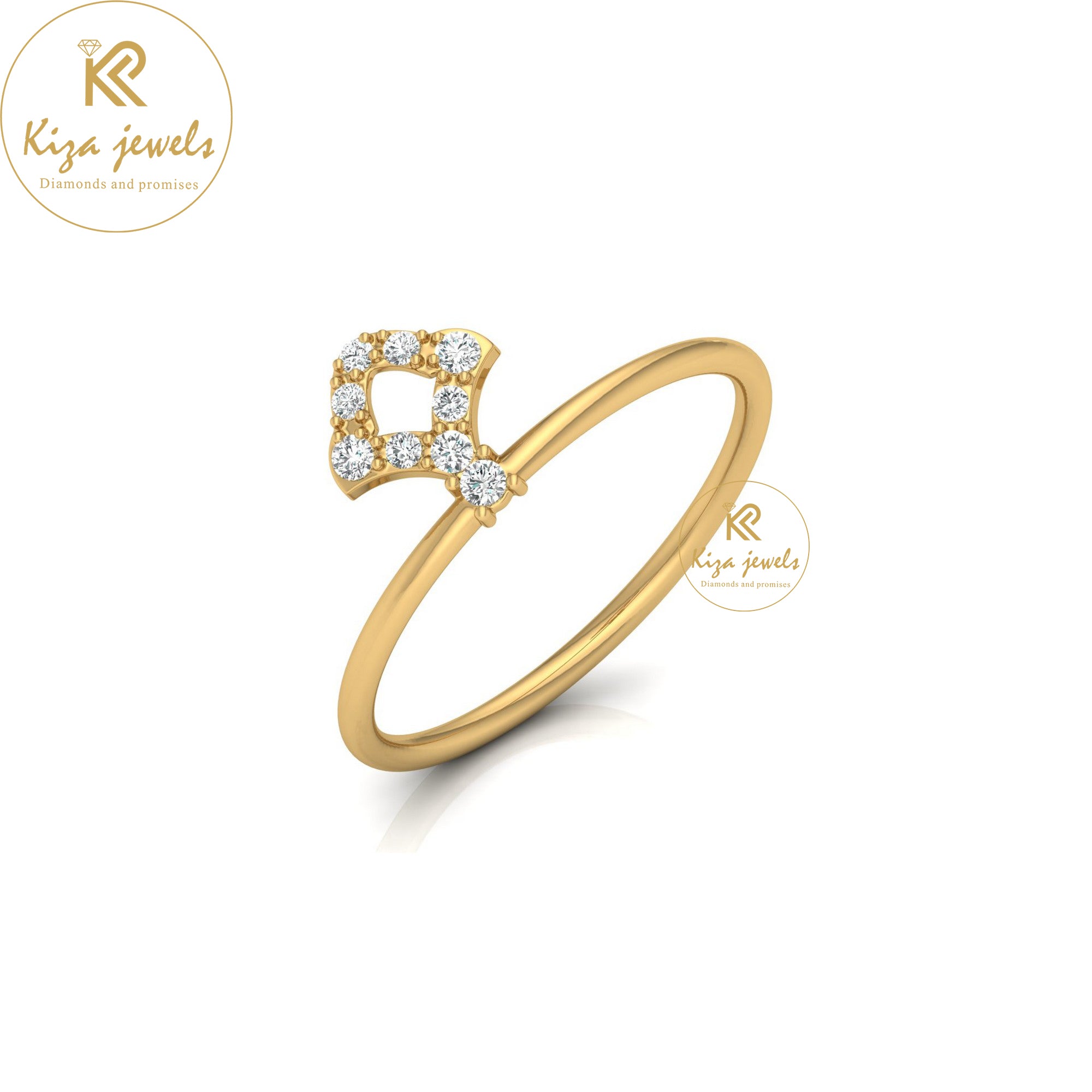 0.10 TDW Round Cut Minimalist Diamond Ring