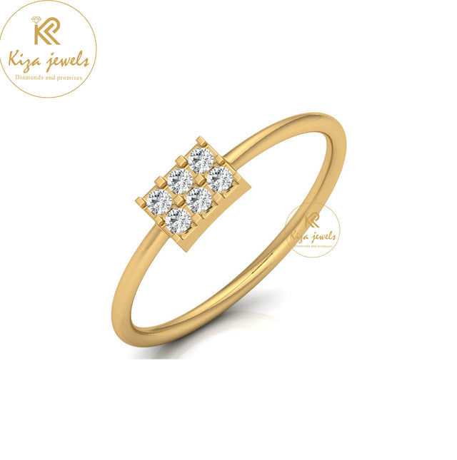 0.11 TDW Round Cut Minimalist Diamond Ring