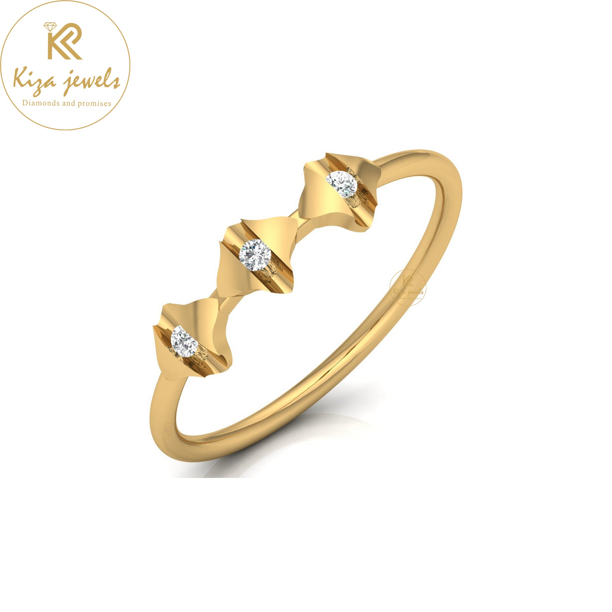 0.05 TDW Round Cut Minimalist Diamond Ring