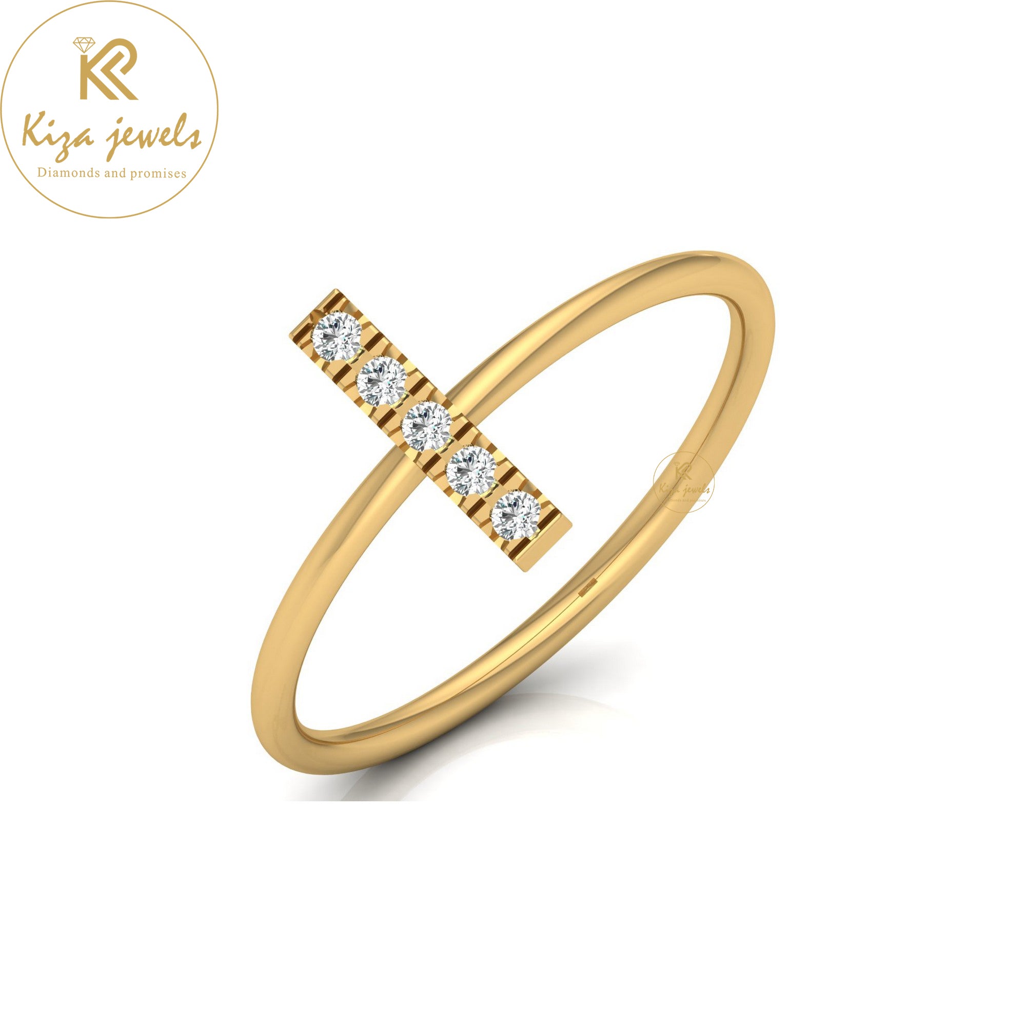 0.06 TDW Round Cut Minimalist Diamond Ring