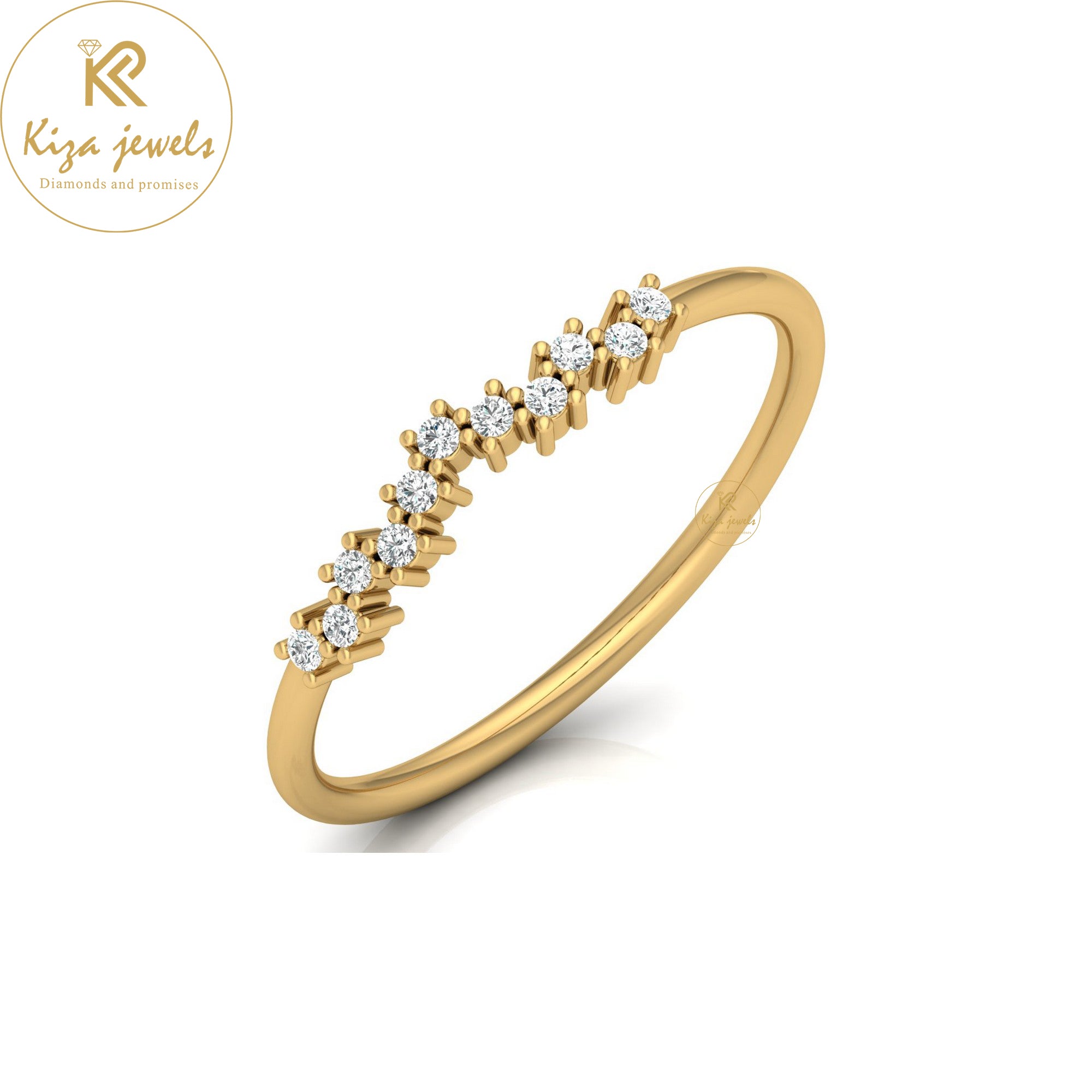 0.07 TDW Round Cut Minimalist Diamond Ring