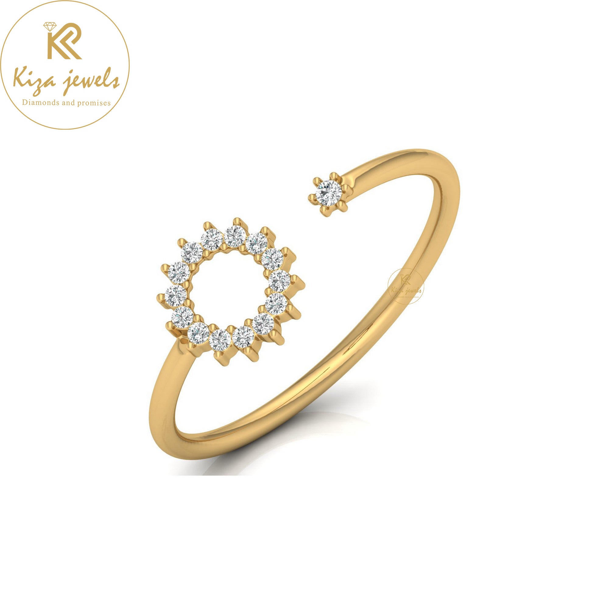 0.08 TDW Round Cut Minimalist Diamond Ring