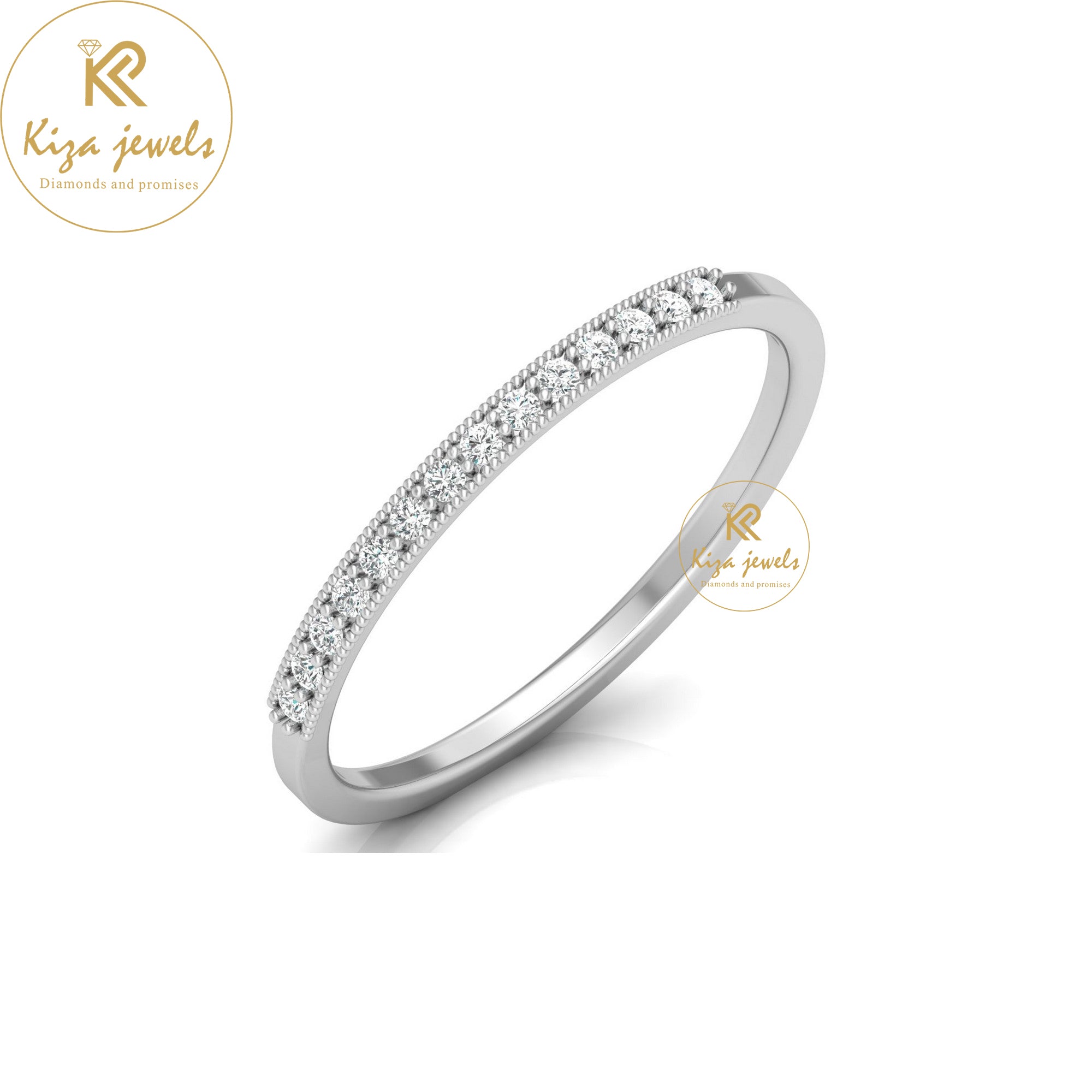 0.09 TDW Round Cut Minimalist Diamond Ring