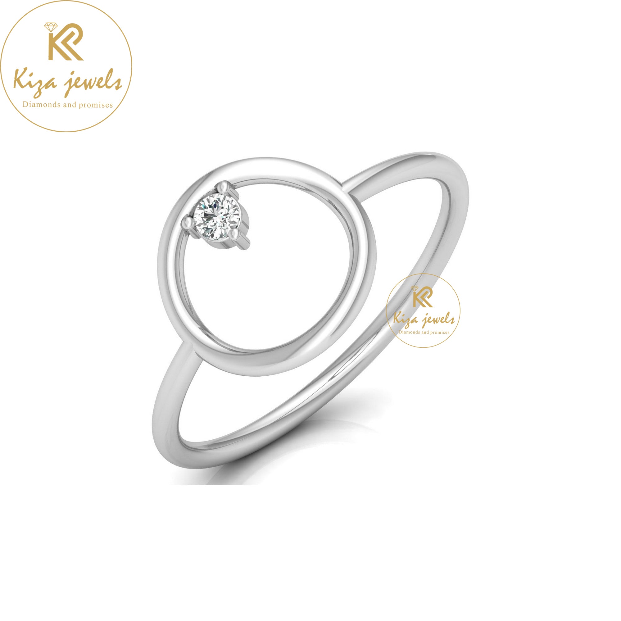 0.04 TDW Round Cut Minimalist Diamond Ring