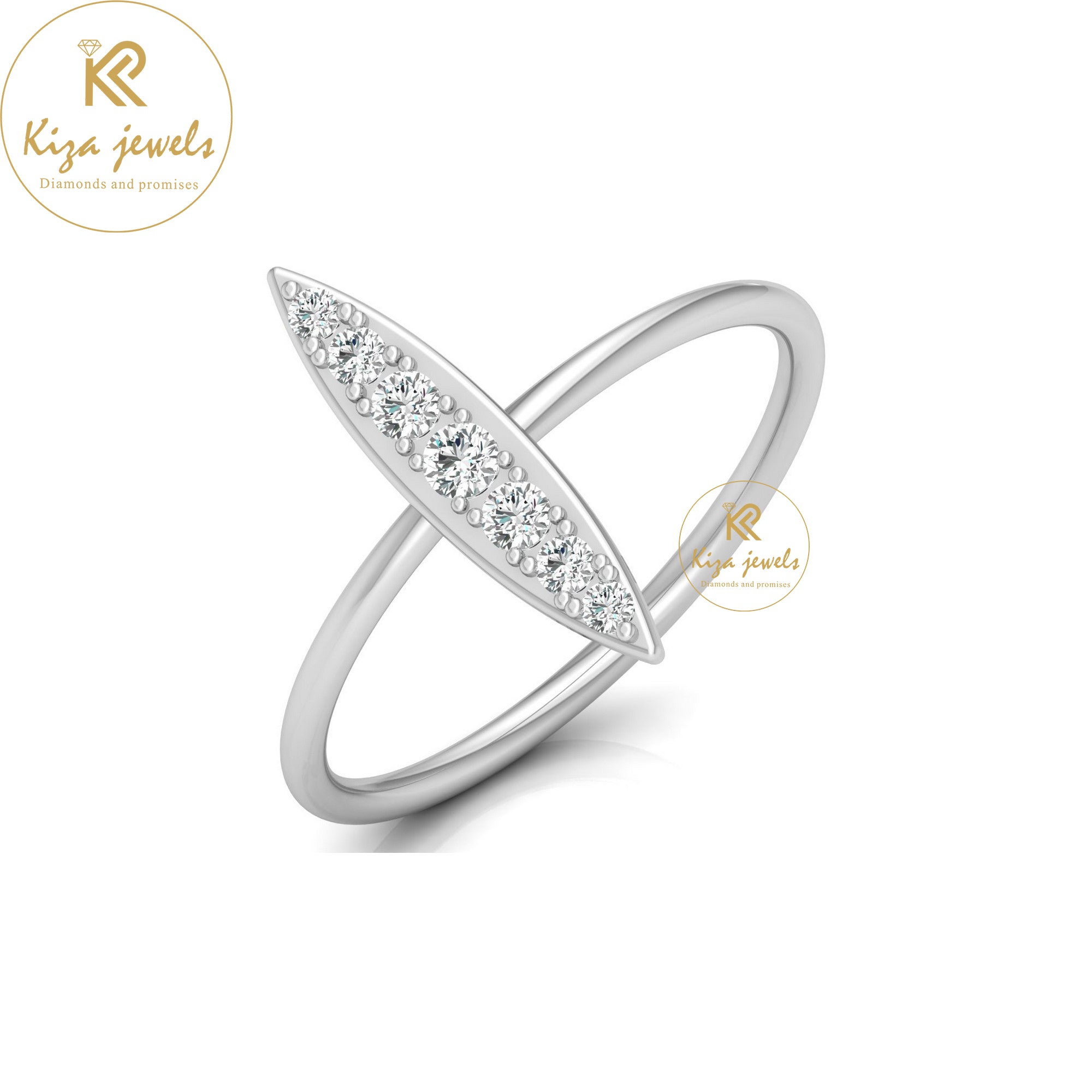 0.16 TDW Round Cut Minimalist Diamond Ring