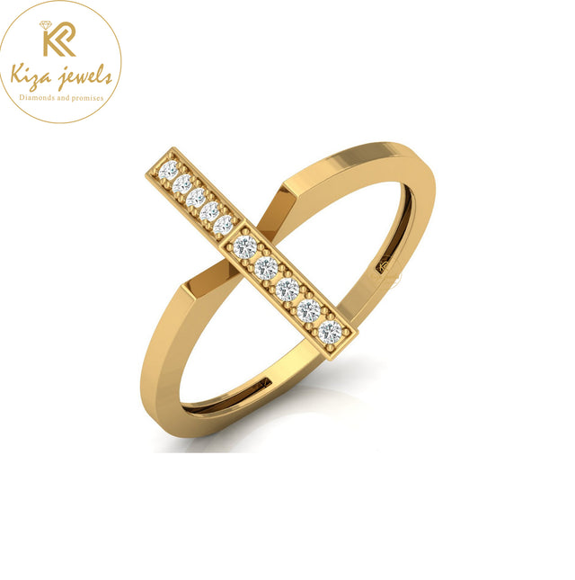 0.08 TDW Round Cut Minimalist Diamond Ring