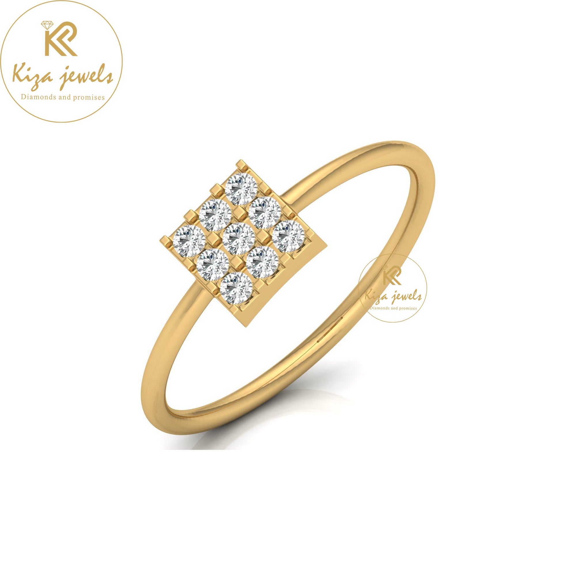 0.17 TDW Round Cut Minimalist Diamond Ring