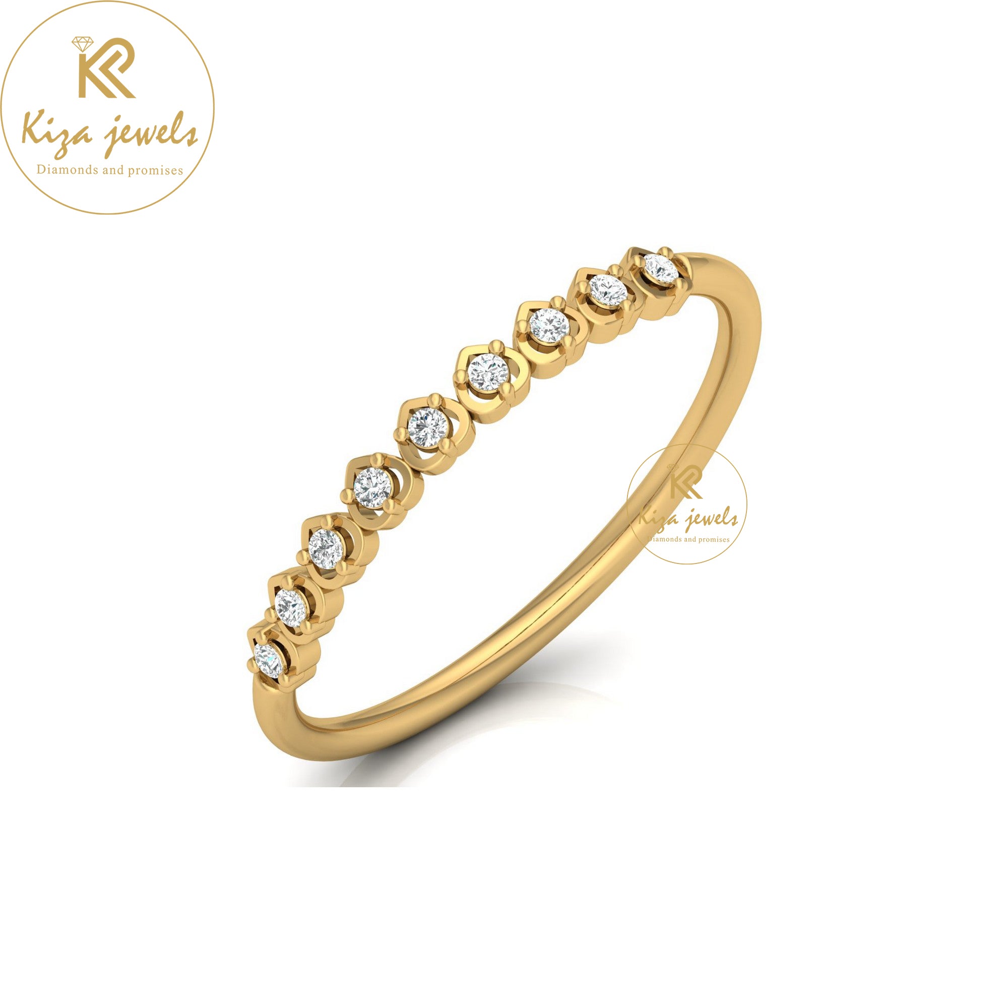 0.06 TDW Round Cut Minimalist Diamond Ring