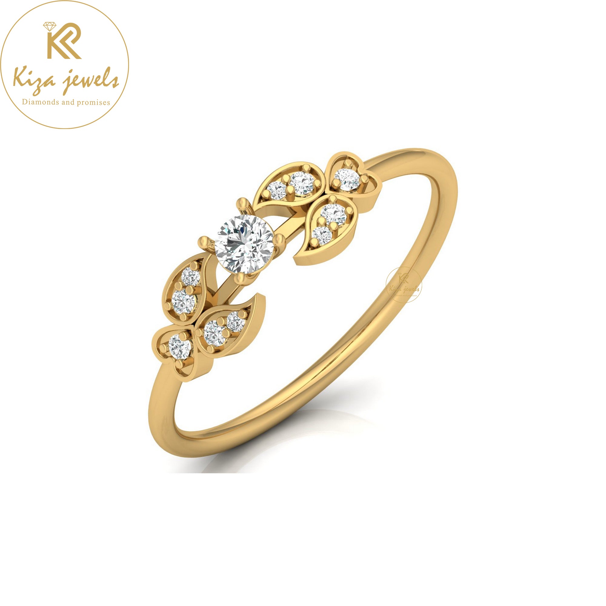 0.17 TDW Round Cut Minimalist Diamond Ring