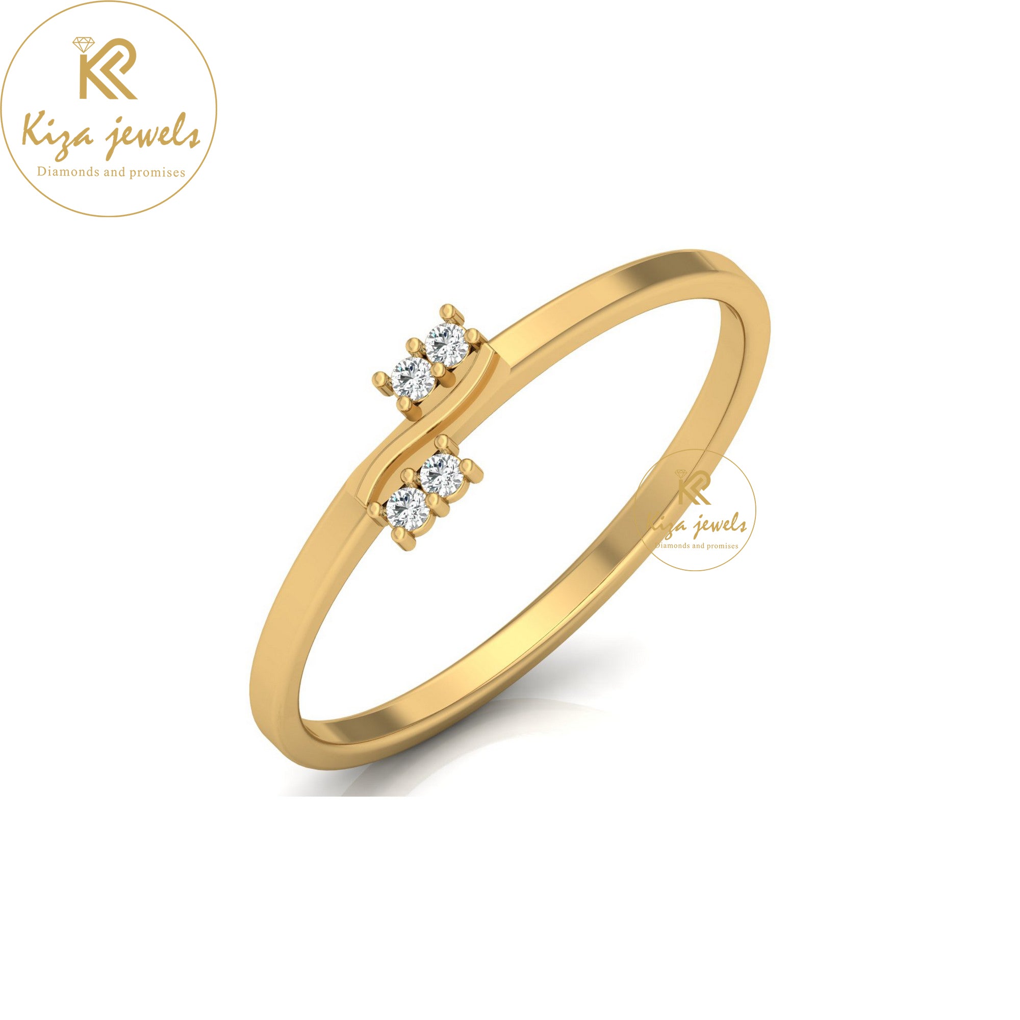 0.033 TDW Round Cut Minimalist Diamond Ring