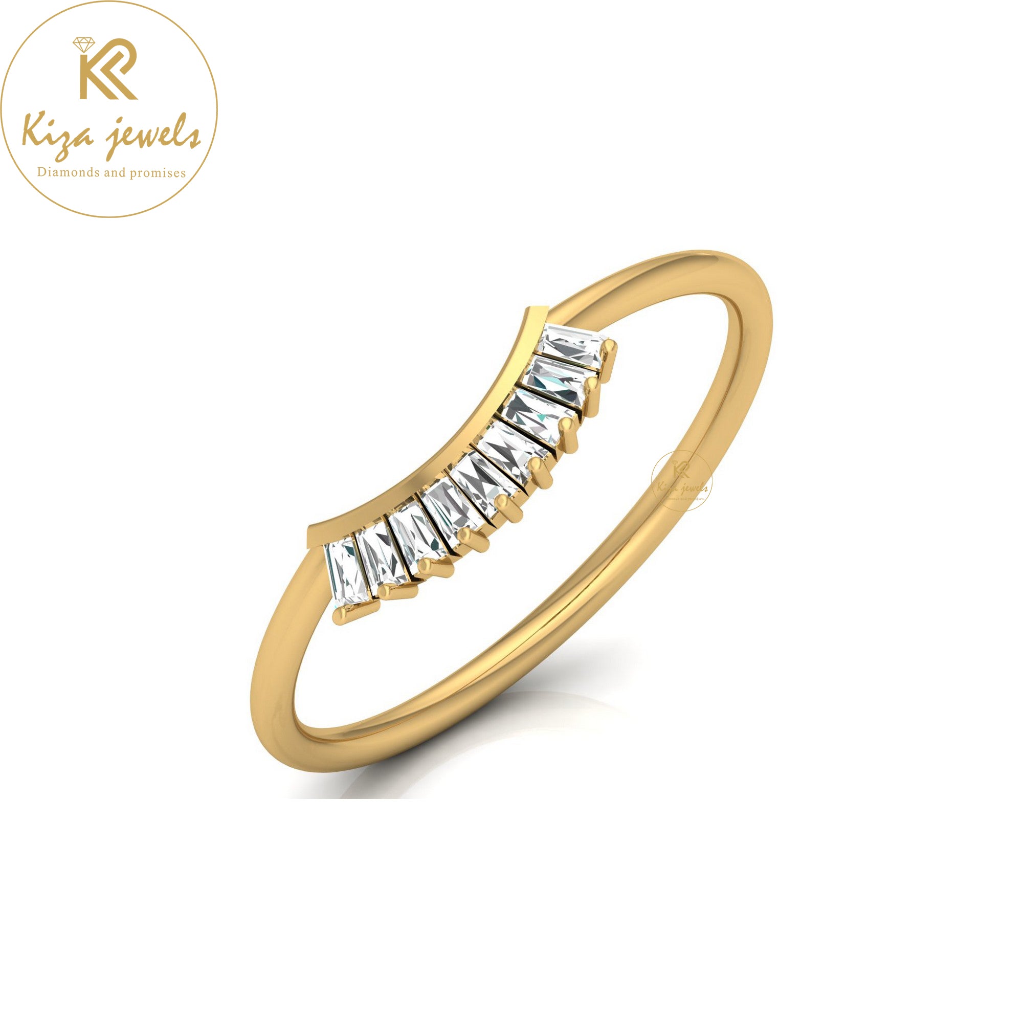 0.19 TDW Baguette Cut Minimalist Diamond Ring