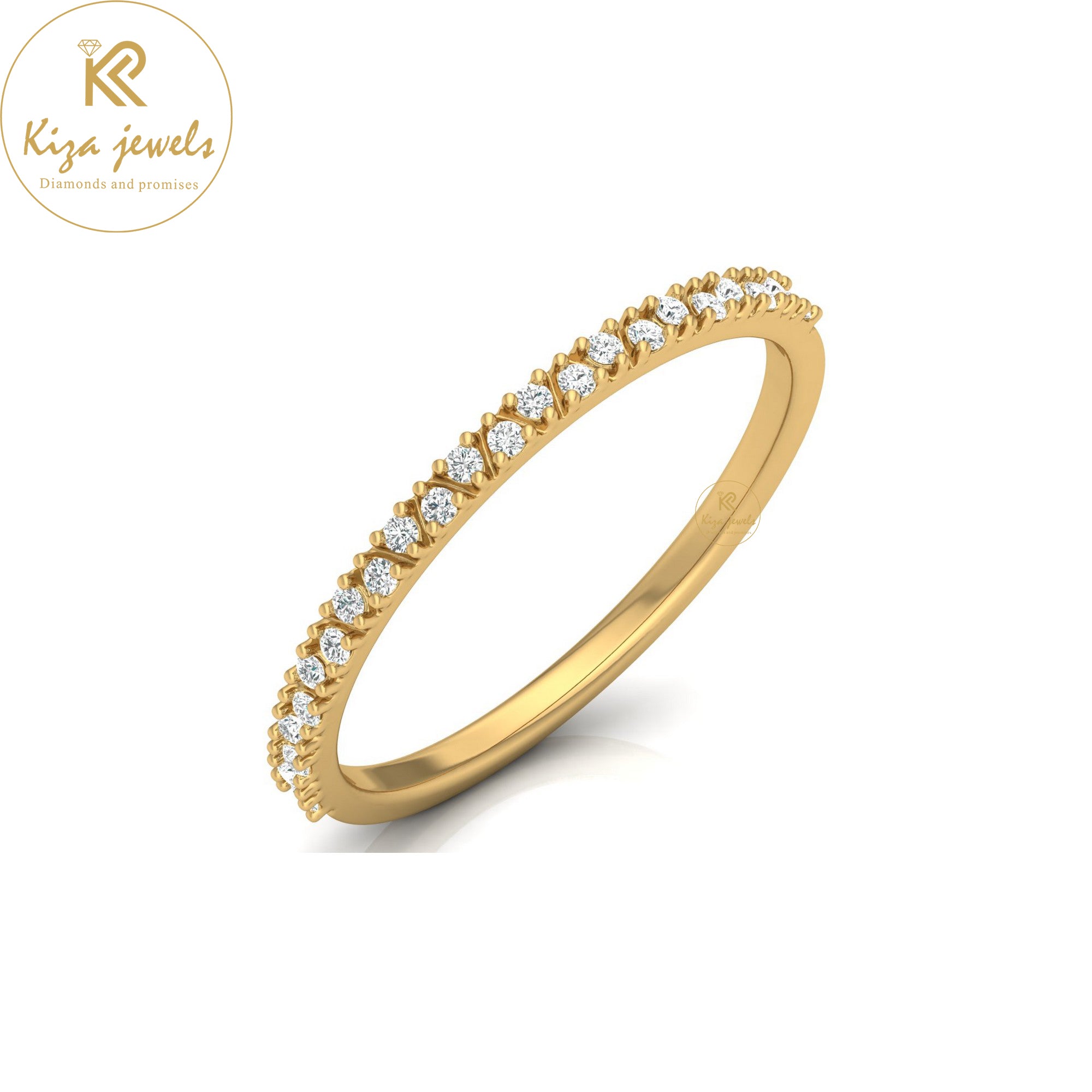 0.11 TDW Round Cut Minimalist Diamond Ring