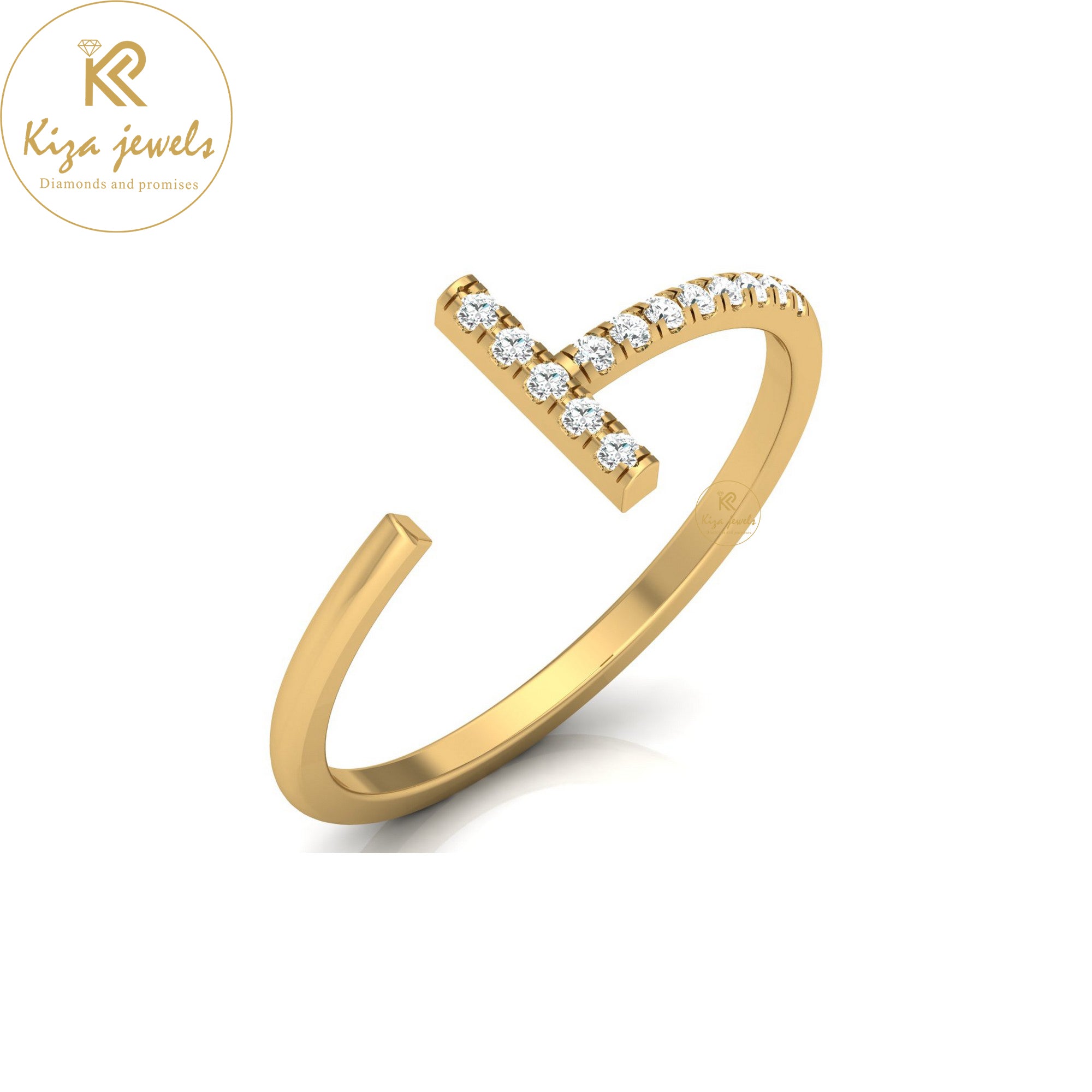 0.08 TDW Round Cut Minimalist Diamond Ring