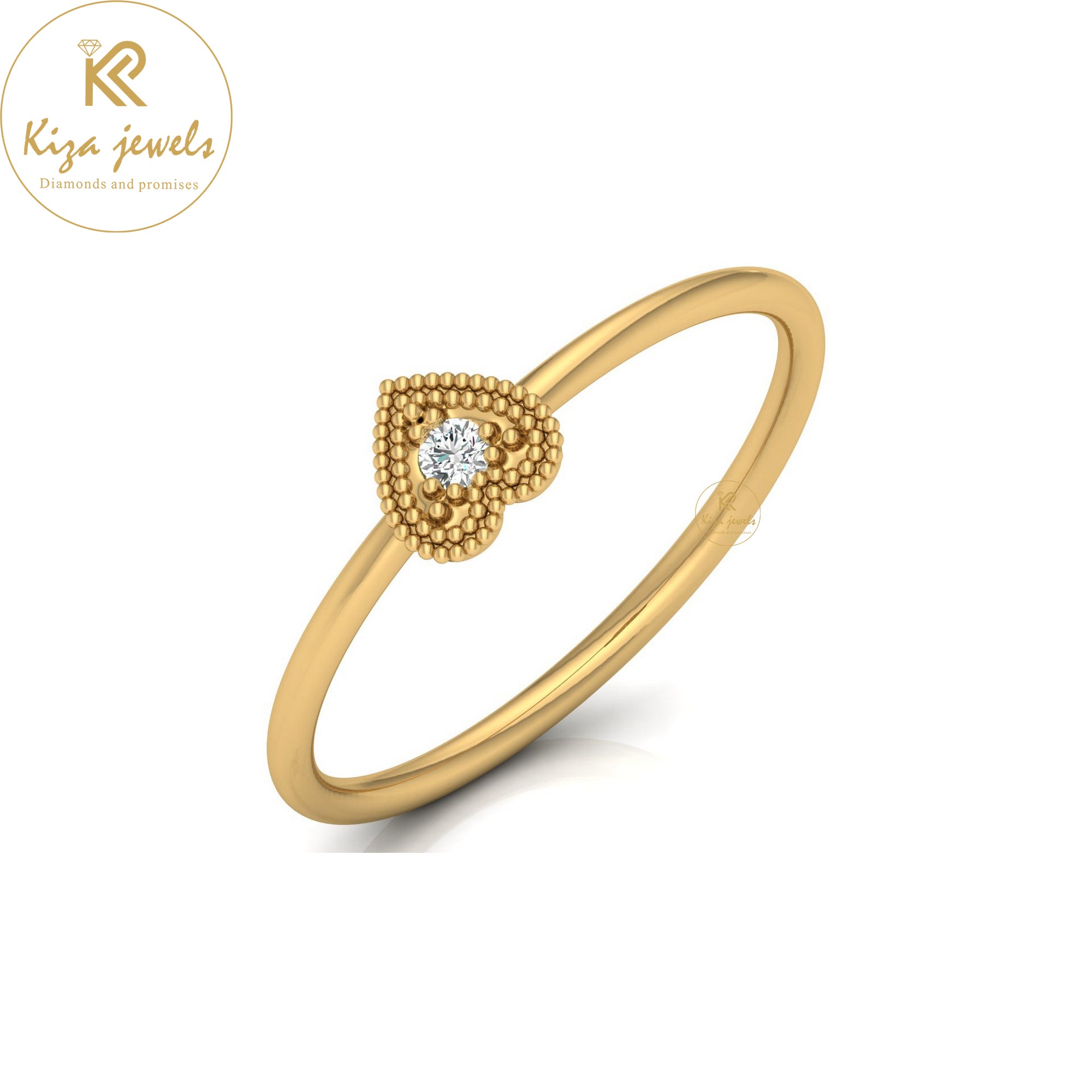 0.03 TDW Round Cut Minimalist Diamond Ring