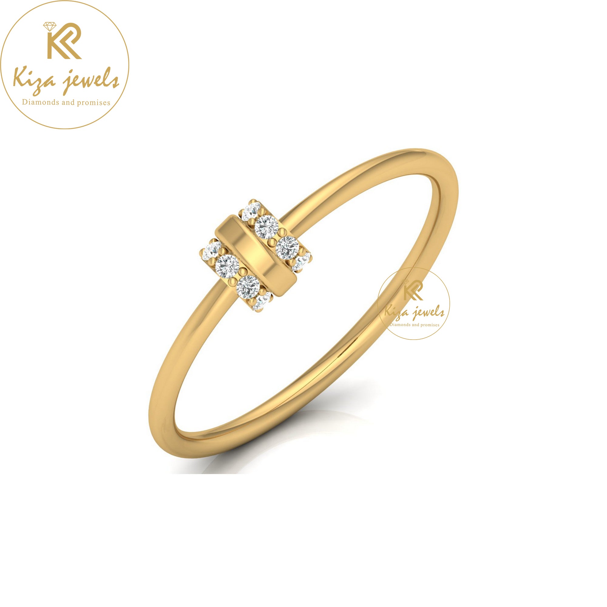 0.07 TDW Round Cut Minimalist Diamond Ring