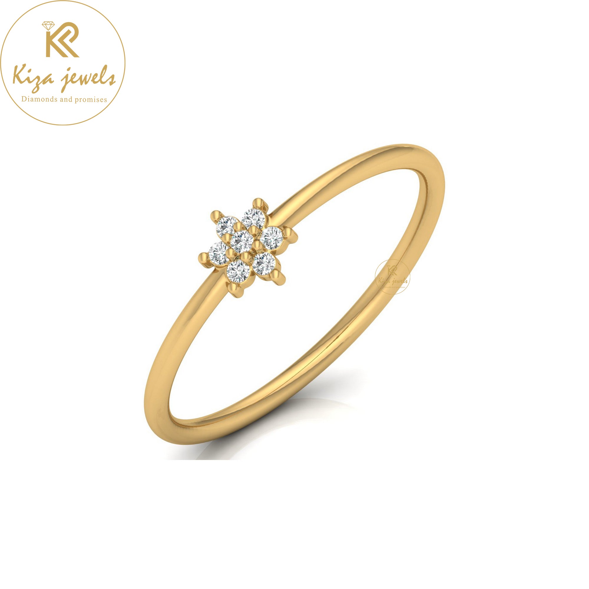 0.05 TDW Round Cut Minimalist Diamond Ring