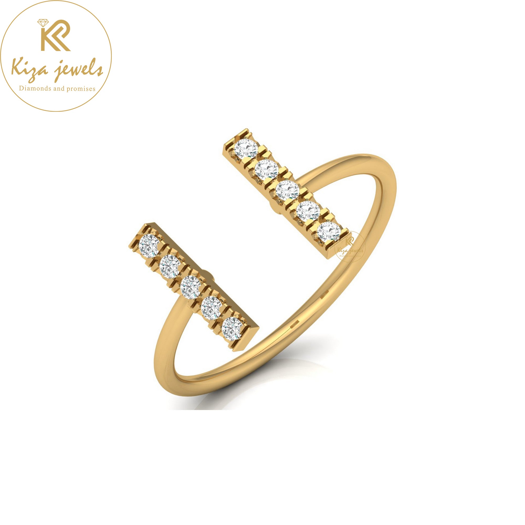 0.13 TDW Round Cut Minimalist Diamond Ring