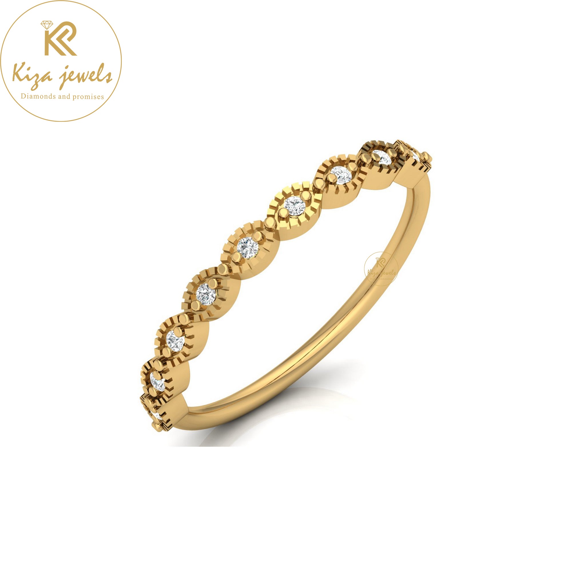 0.06 TDW Round Cut Minimalist Diamond Ring