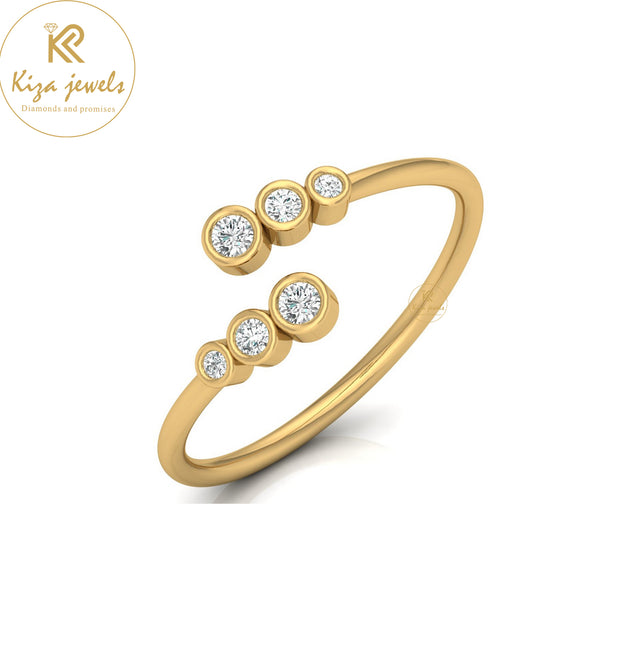 0.11 TDW Round Cut Minimalist Diamond Ring