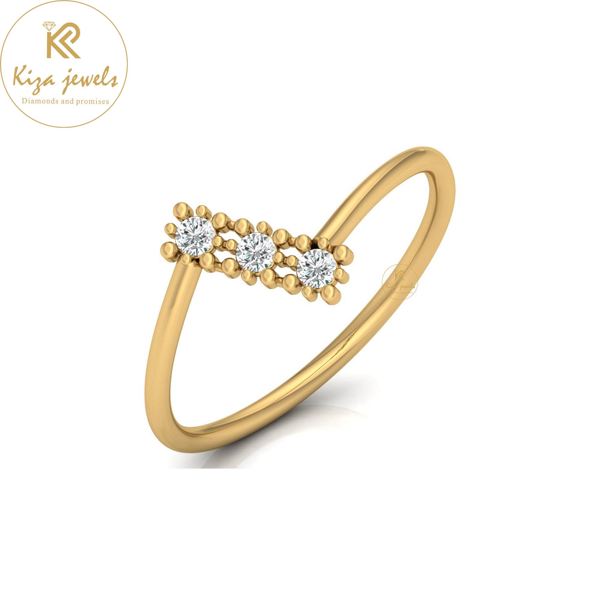 0.09 TDW Round Cut Minimalist Diamond Ring