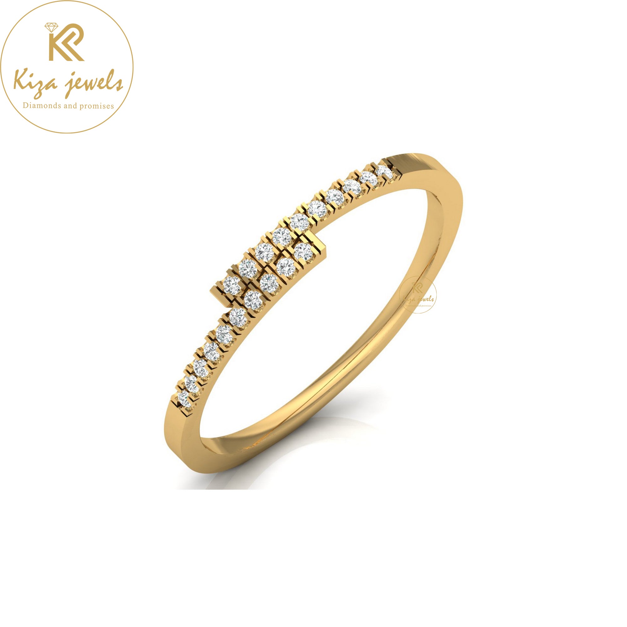 0.07 TDW Round Cut Minimalist Diamond Ring