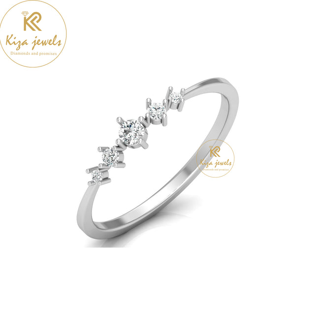 0.12 TDW Round Cut Minimalist Diamond Ring