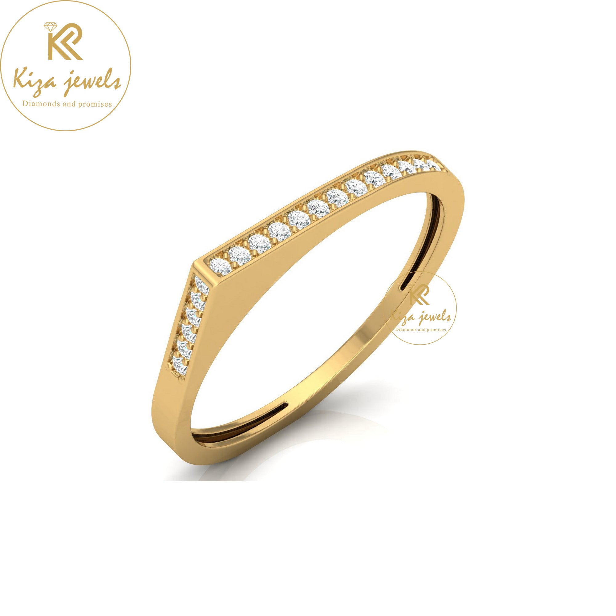 0.12 TDW Round Cut Minimalist Diamond Ring