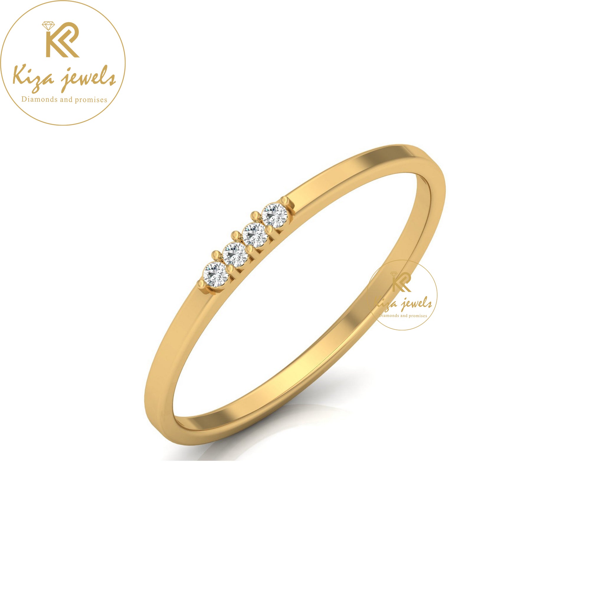 0.033 TDW Round Cut Minimalist Diamond Ring