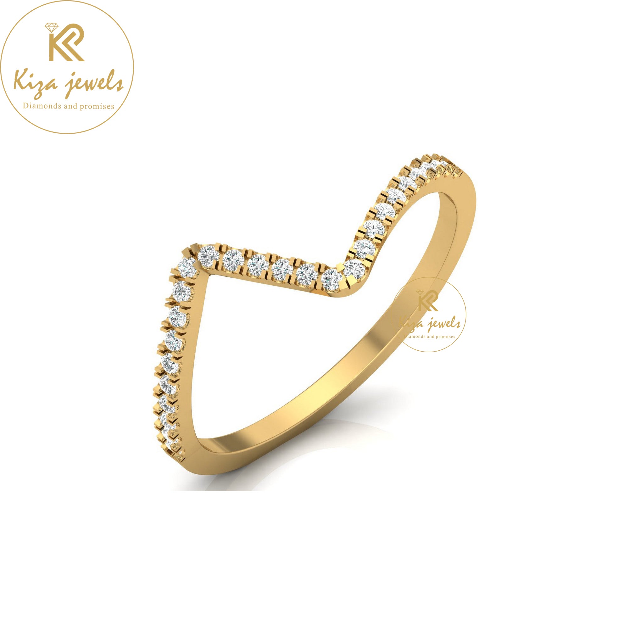 0.13 TDW Round Cut Minimalist Diamond Ring