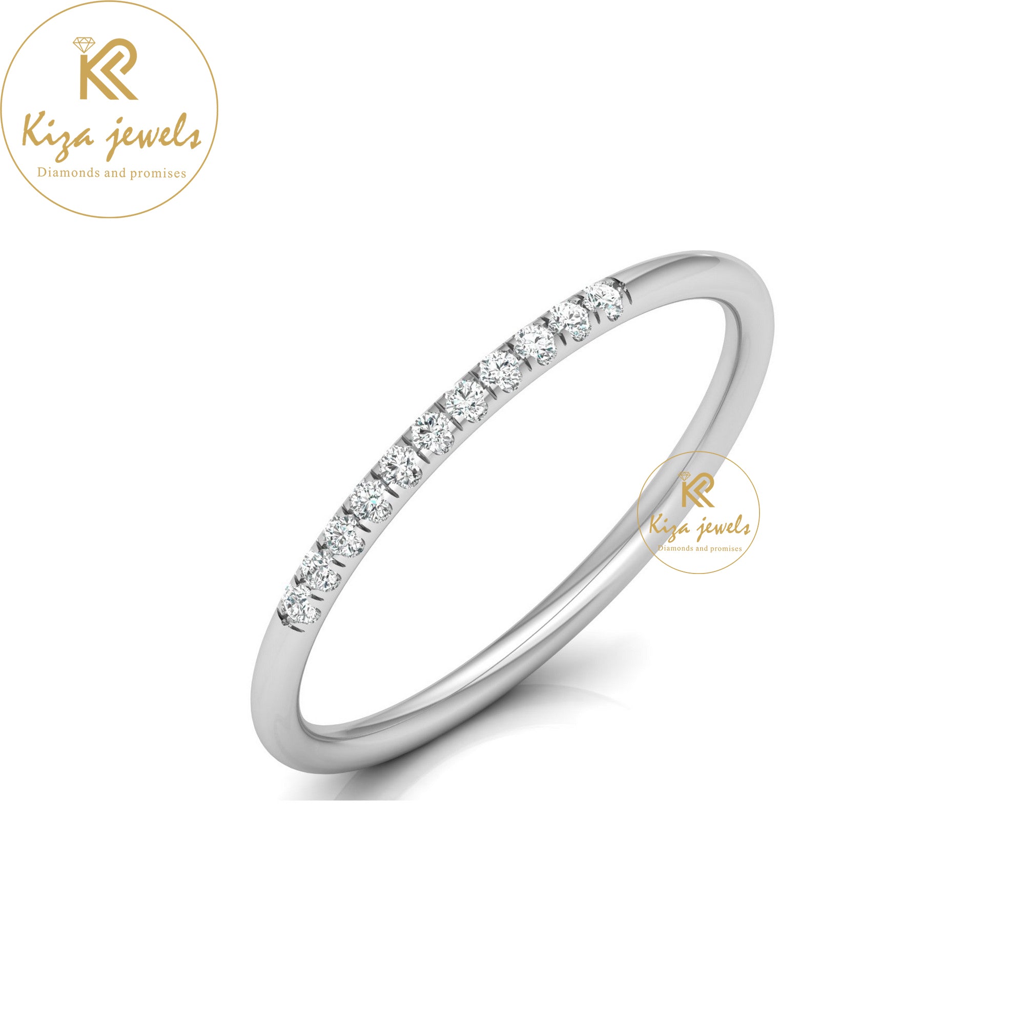 0.07 TDW Round Cut Minimalist Diamond Ring