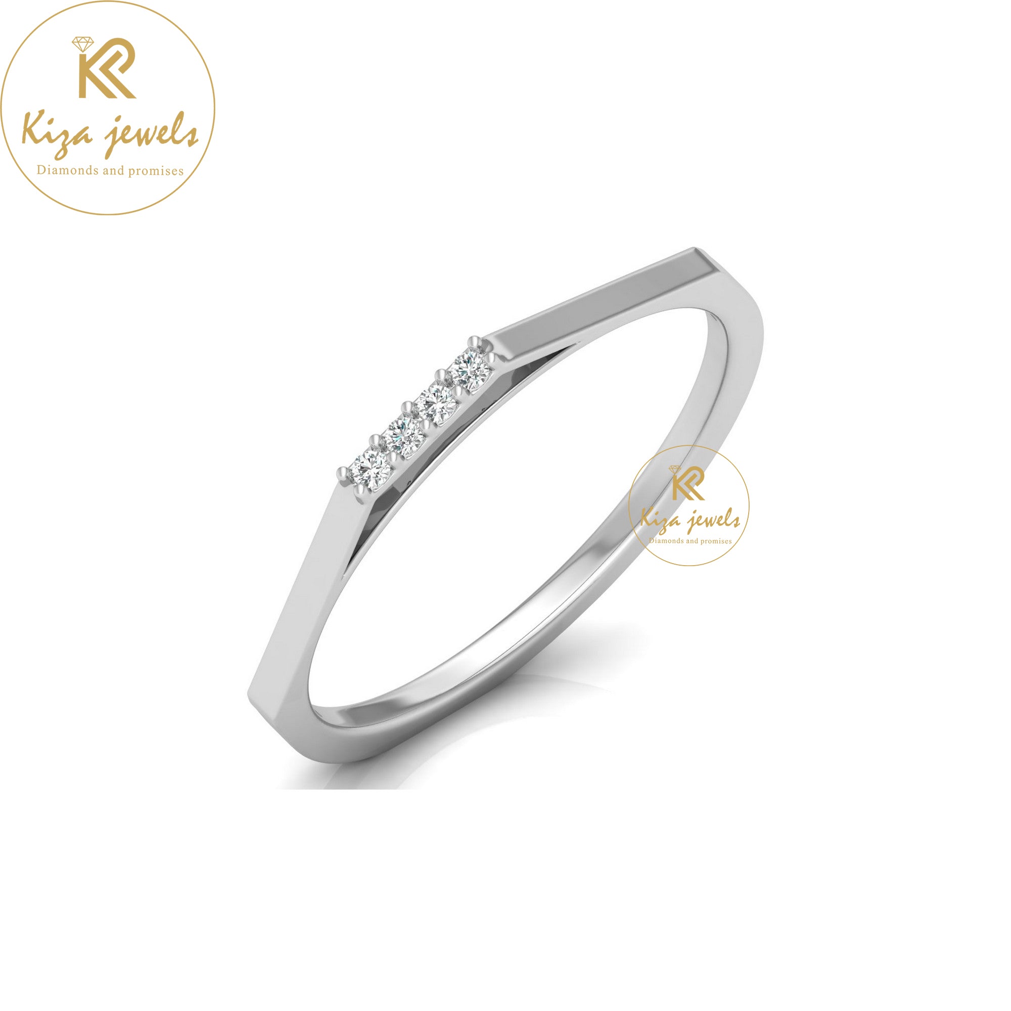 0.03 TDW Round Cut Minimalist Diamond Ring