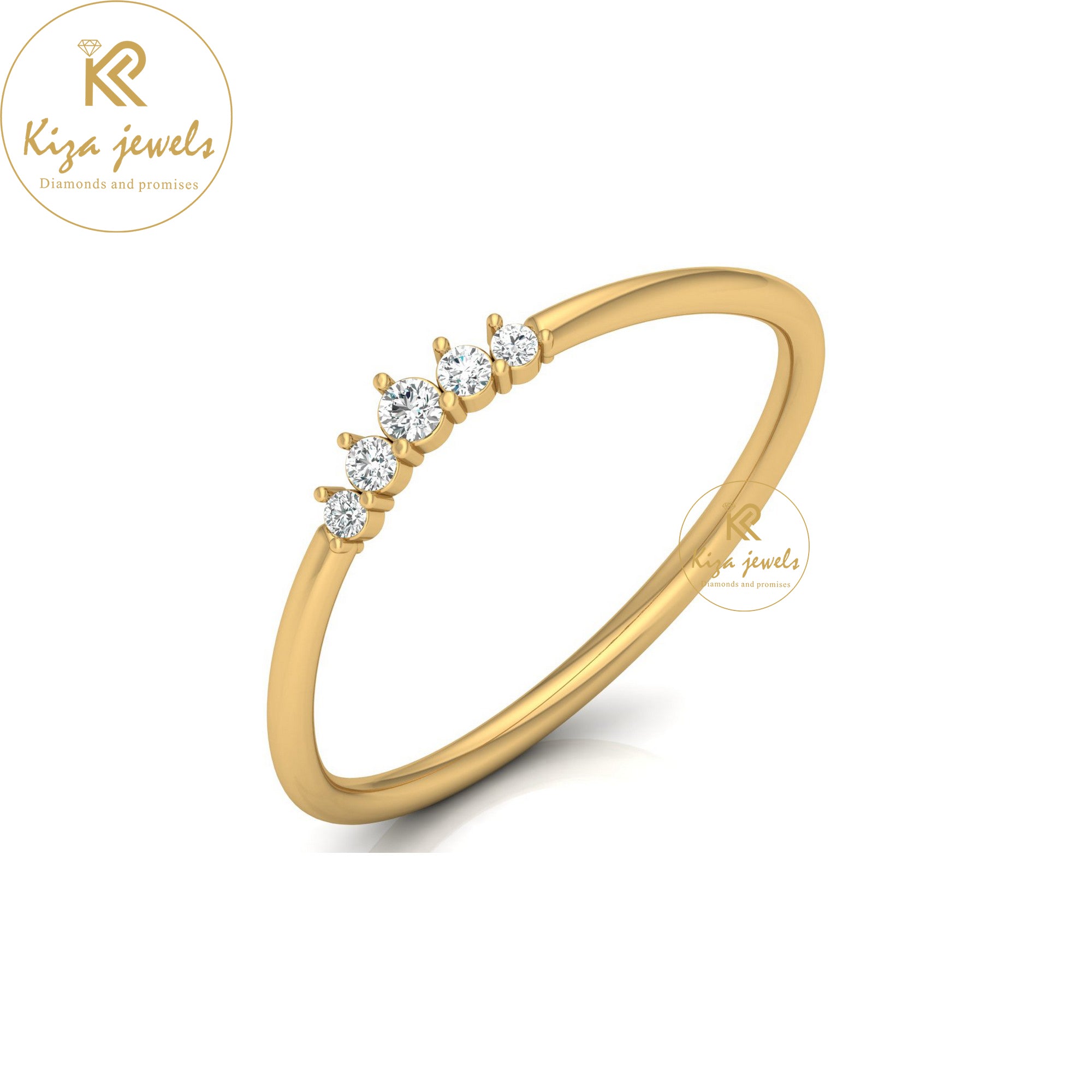 0.06 TDW Round Cut Minimalist Diamond Ring