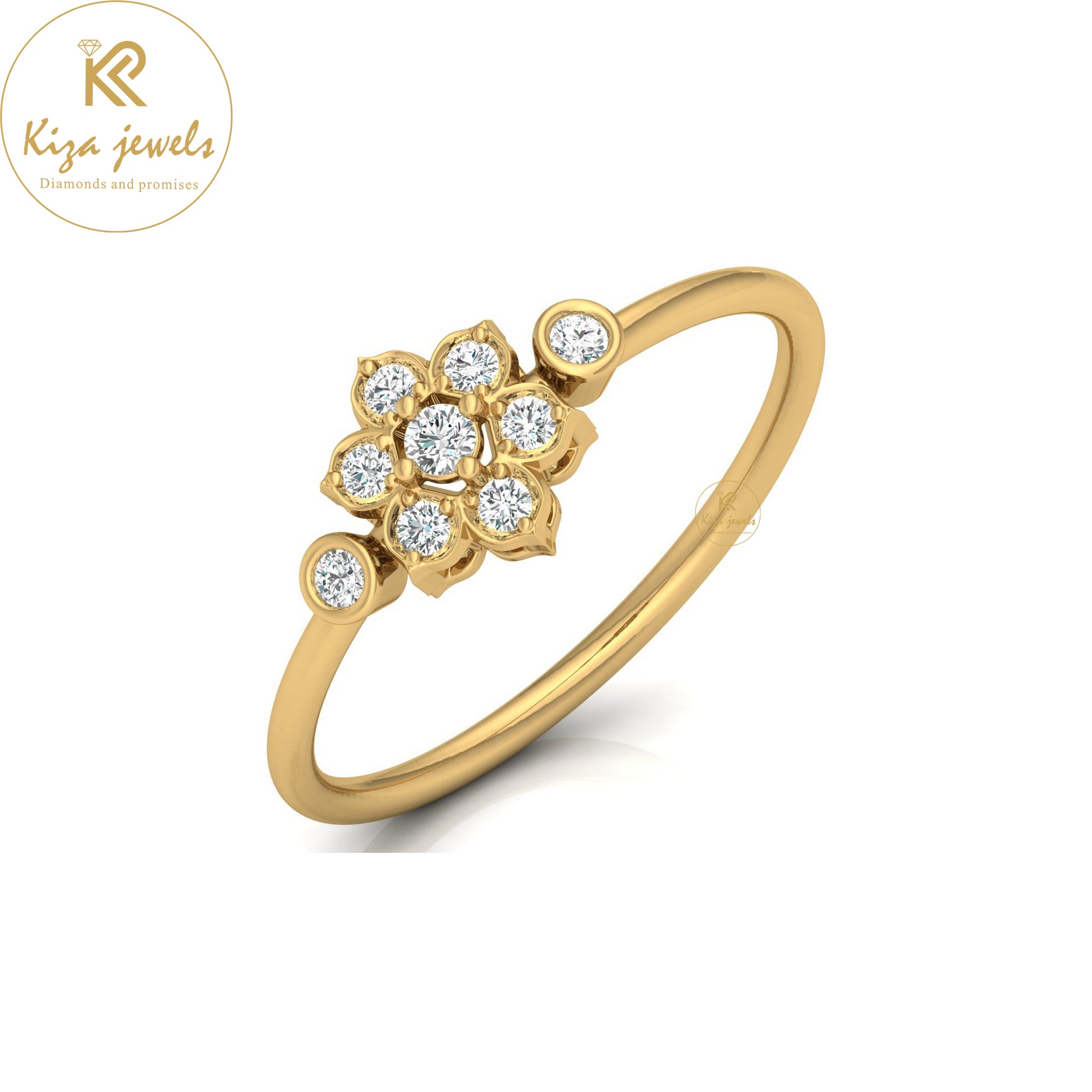 0.13 TDW Round Cut Minimalist Diamond Ring