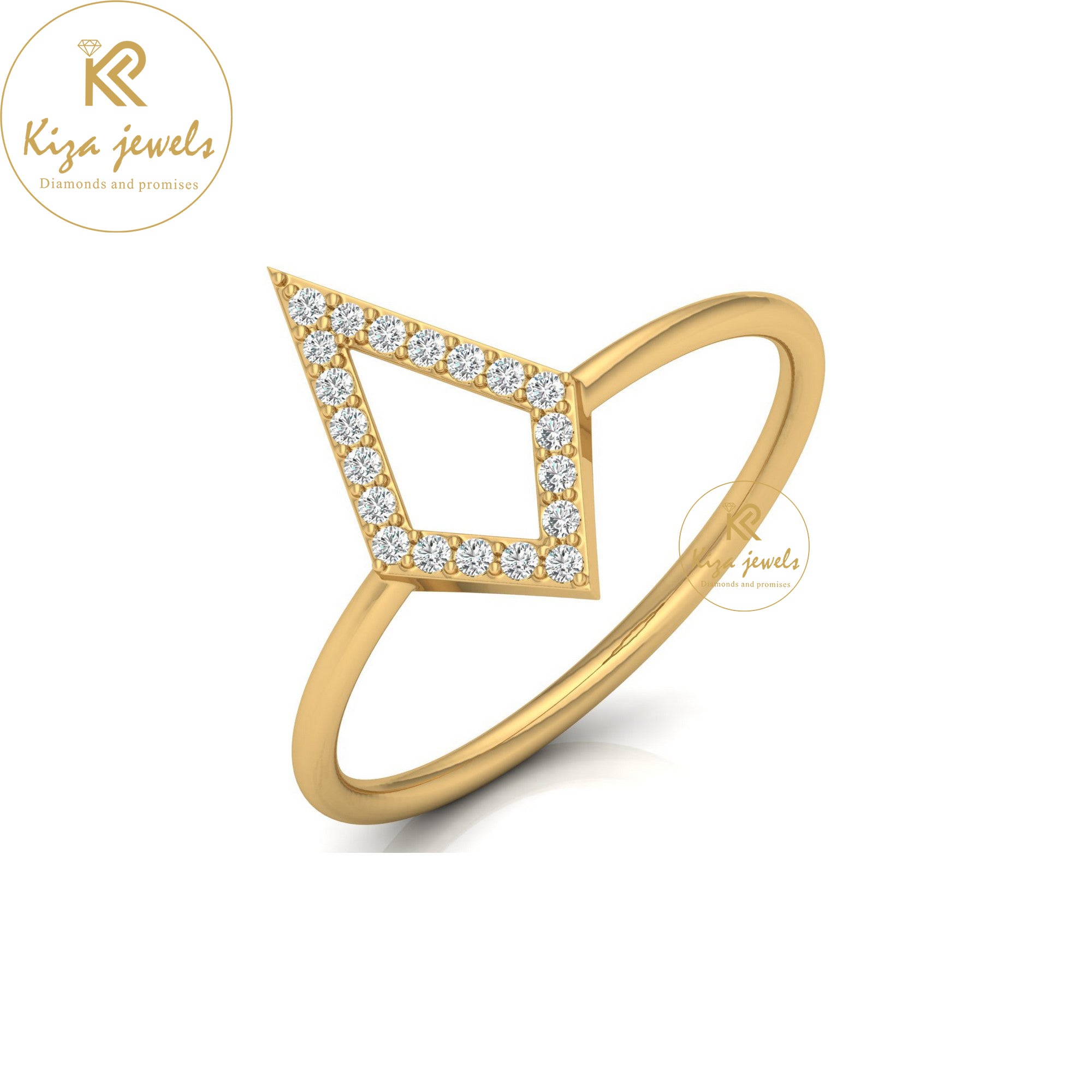 0.10 TDW Round Cut Minimalist Diamond Ring