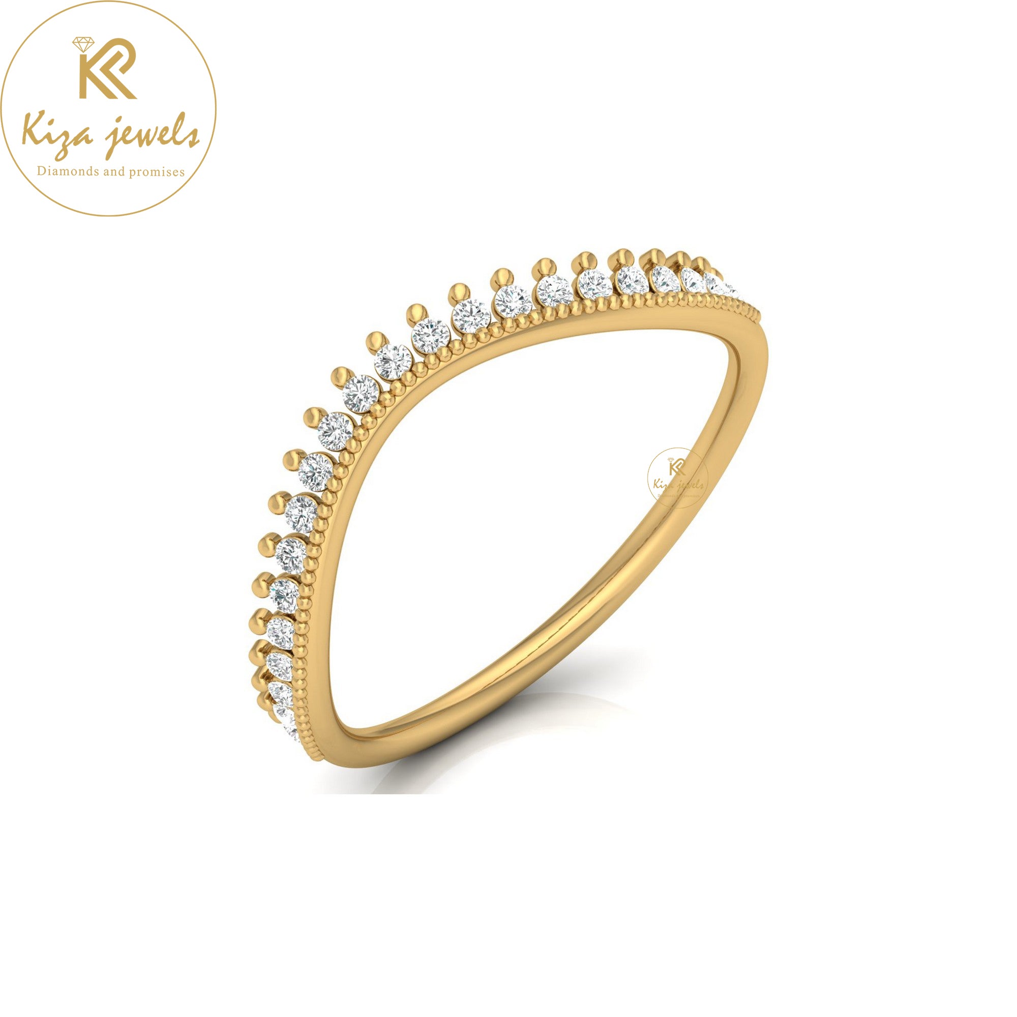 0.14 TDW Round Cut Minimalist Diamond Ring