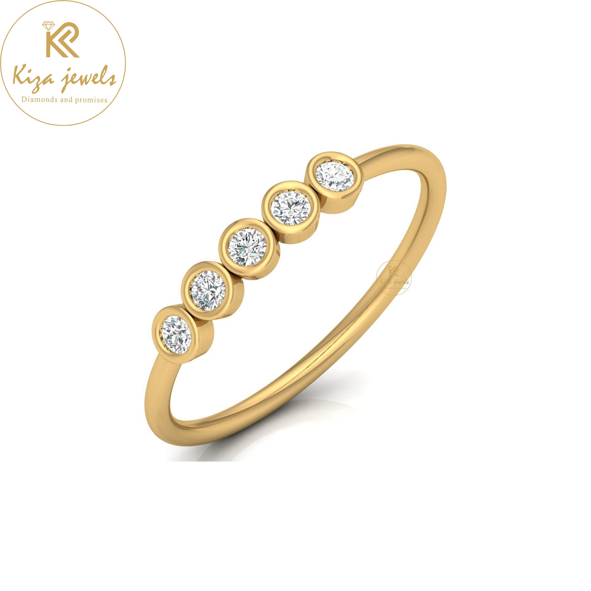 0.15 TDW Round Cut Minimalist Diamond Ring