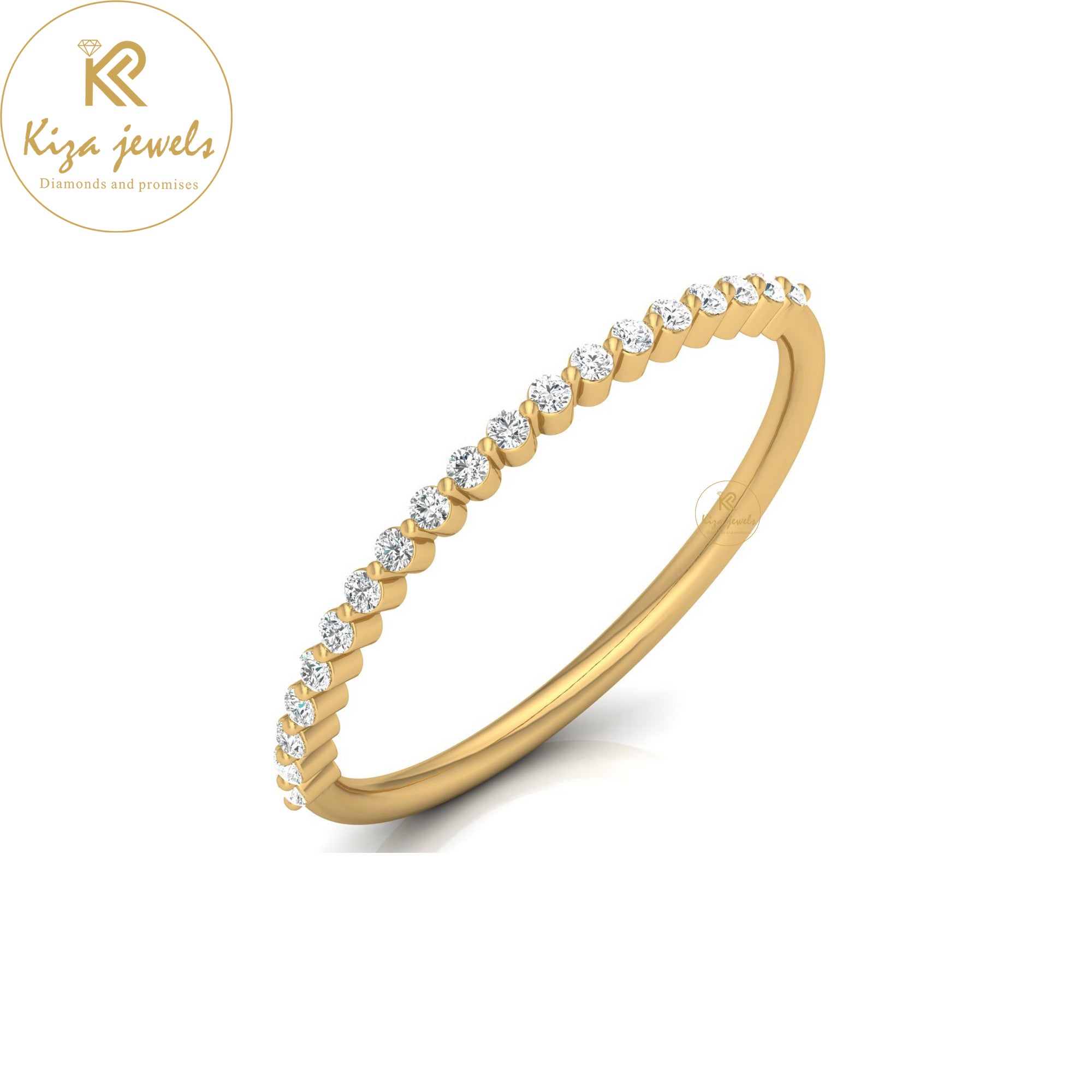 0.12 TDW Round Cut Minimalist Diamond Ring