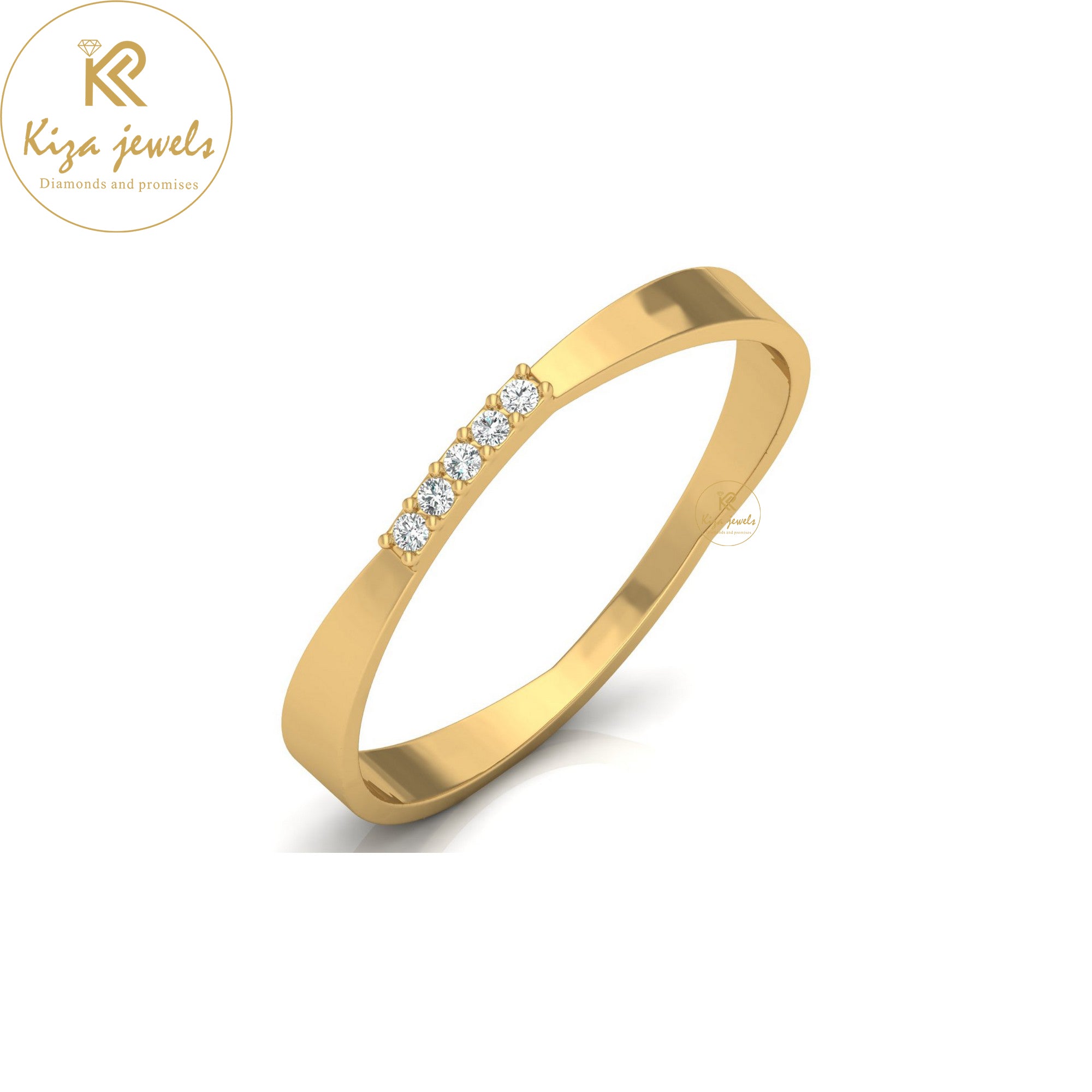 0.025 TDW Round Cut Minimalist Diamond Ring