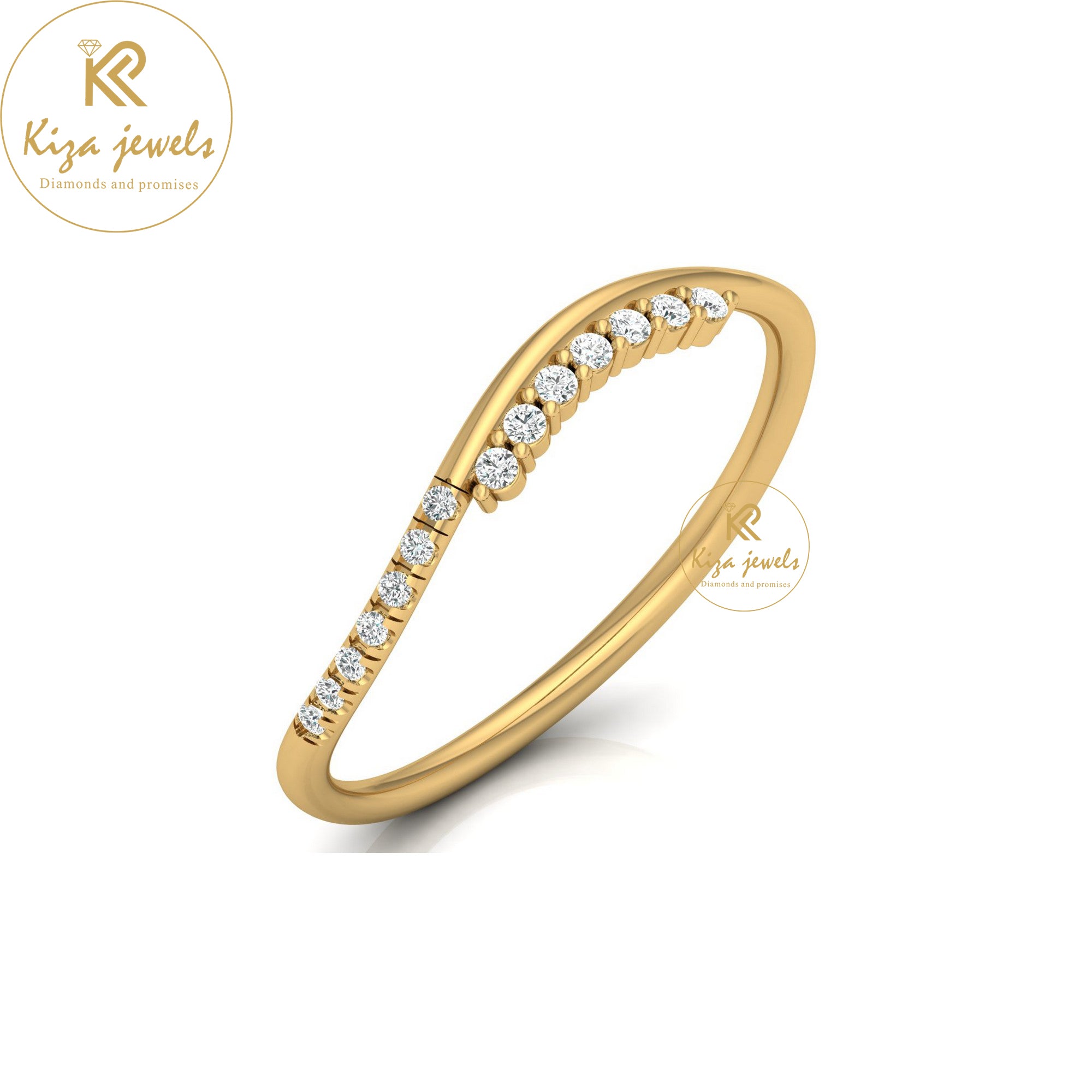 0.07 TDW Round Cut Minimalist Diamond Ring