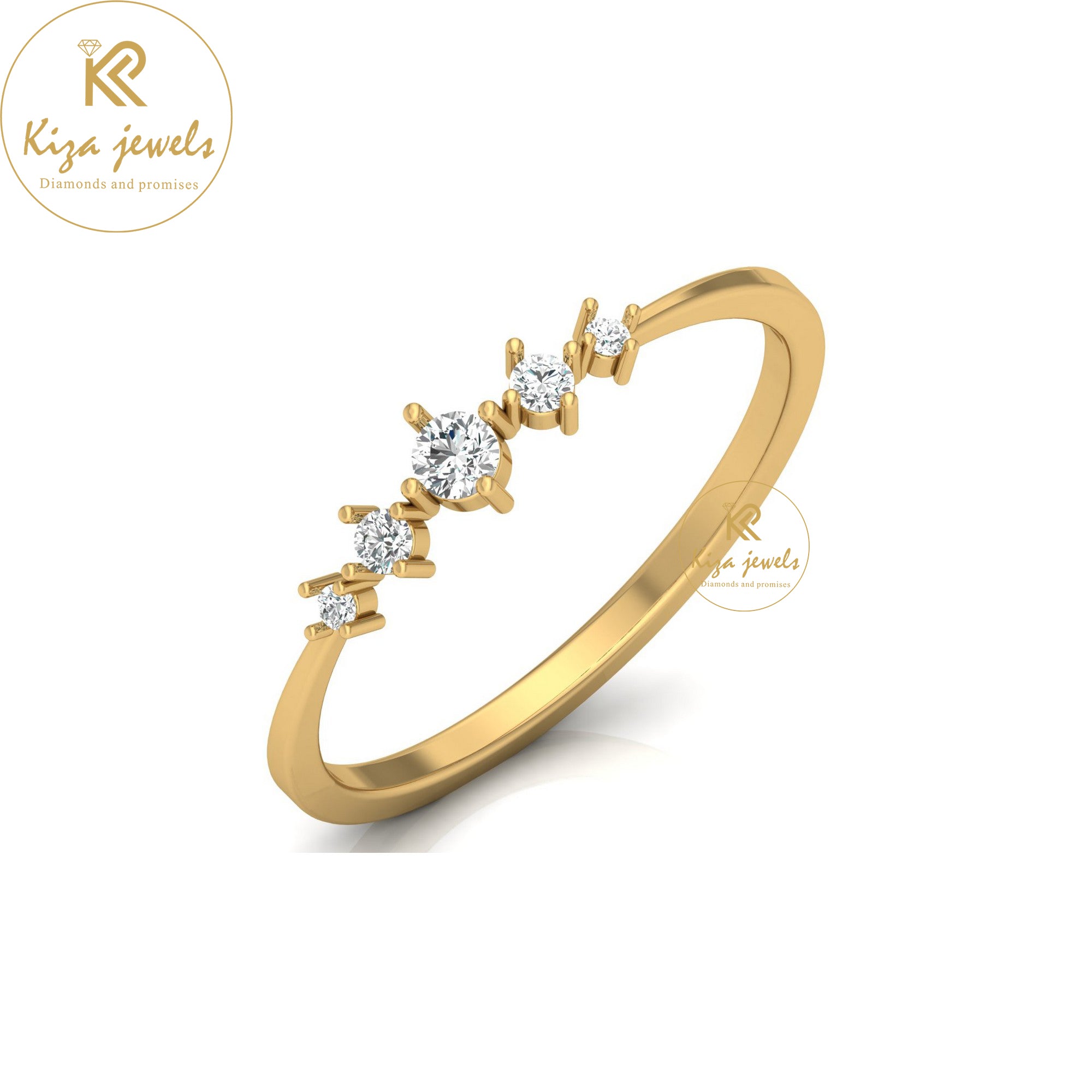 0.12 TDW Round Cut Minimalist Diamond Ring