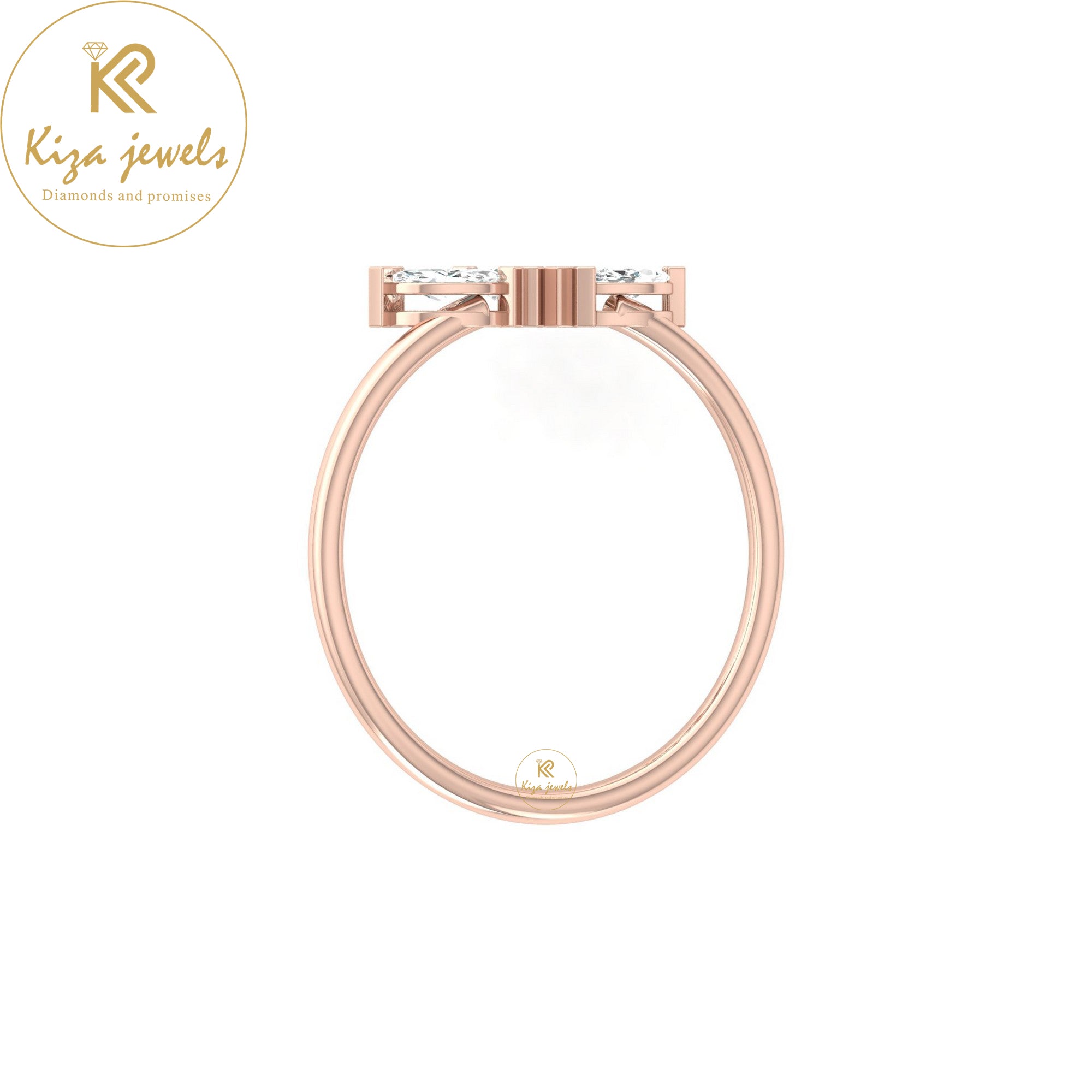 0.35 TDW Marquise Cut Minimalist Diamond Ring