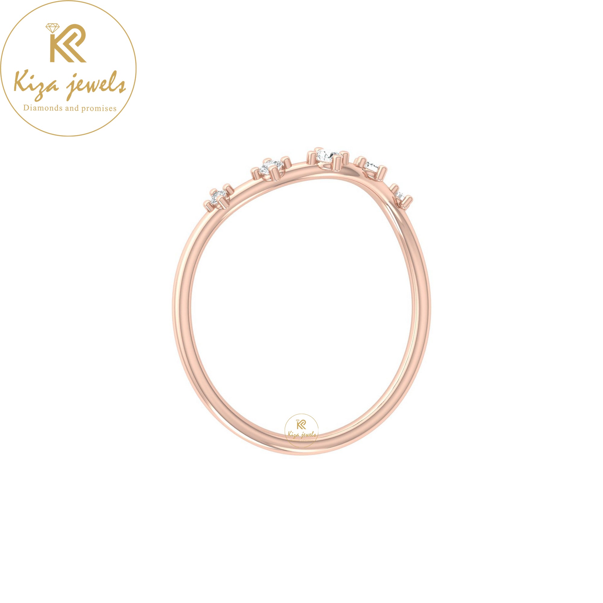 0.08 TDW Round Cut Minimalist Diamond Ring